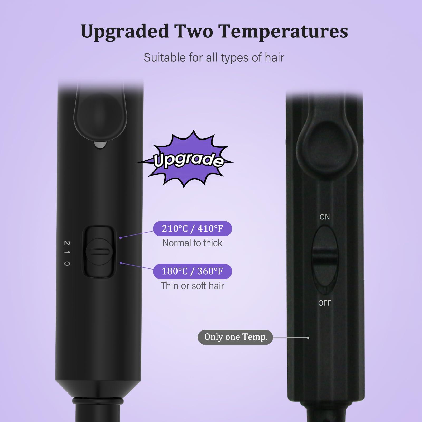 janelove Upgraded Hair Crimper 2 Adjustable Temperature, 1/2 Inch Beach Waves Curling Iron, Hair Waver for Short & Medium Hair, Home and Travel Friendly Crimper Hair Tool, Dual Voltage - Image 3
