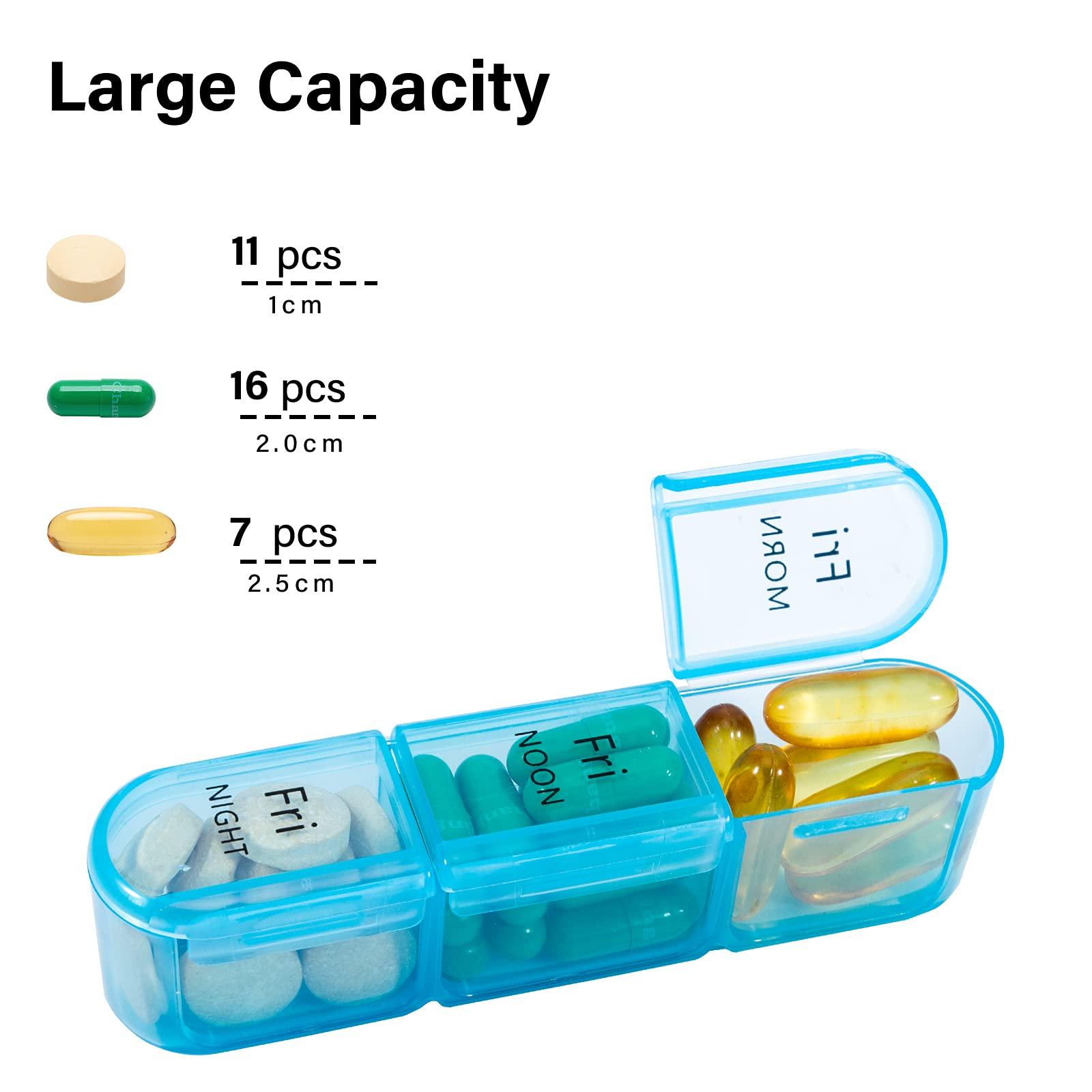 Daviky Pill Organizer 3 Times a Day, Daily Pill Box 7 Day, Weekly Cases Medicine Organizers to Hold Vitamins and Medication - Image 2