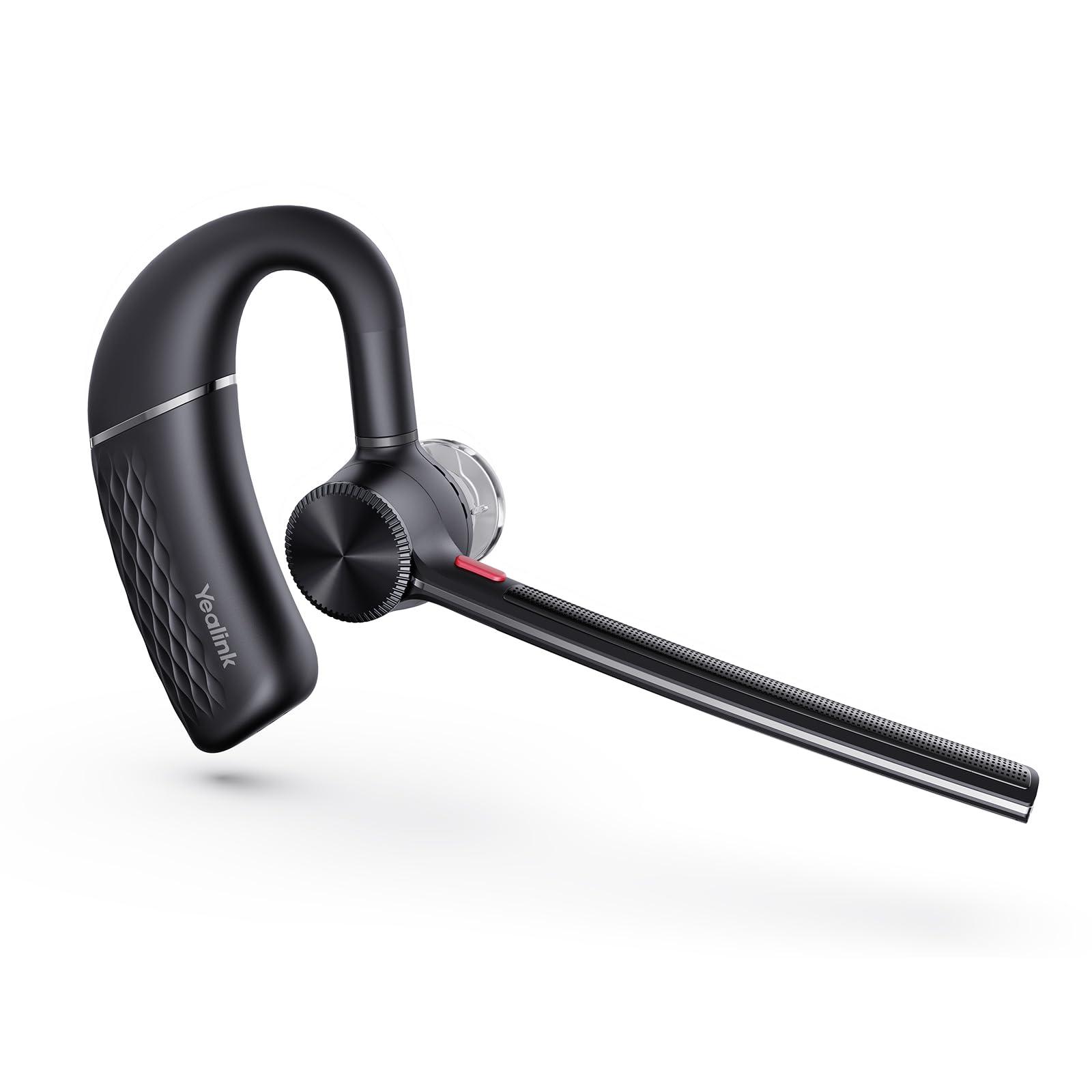 Yealink BH71 Lite Bluetooth Headset,Wireless Earpiece with 4 Noise Cancelling Microphone,10H Talk Time, Adjustable Ear Hook,Bluetooth Earphones for Cell Phone,Driving,Office Work