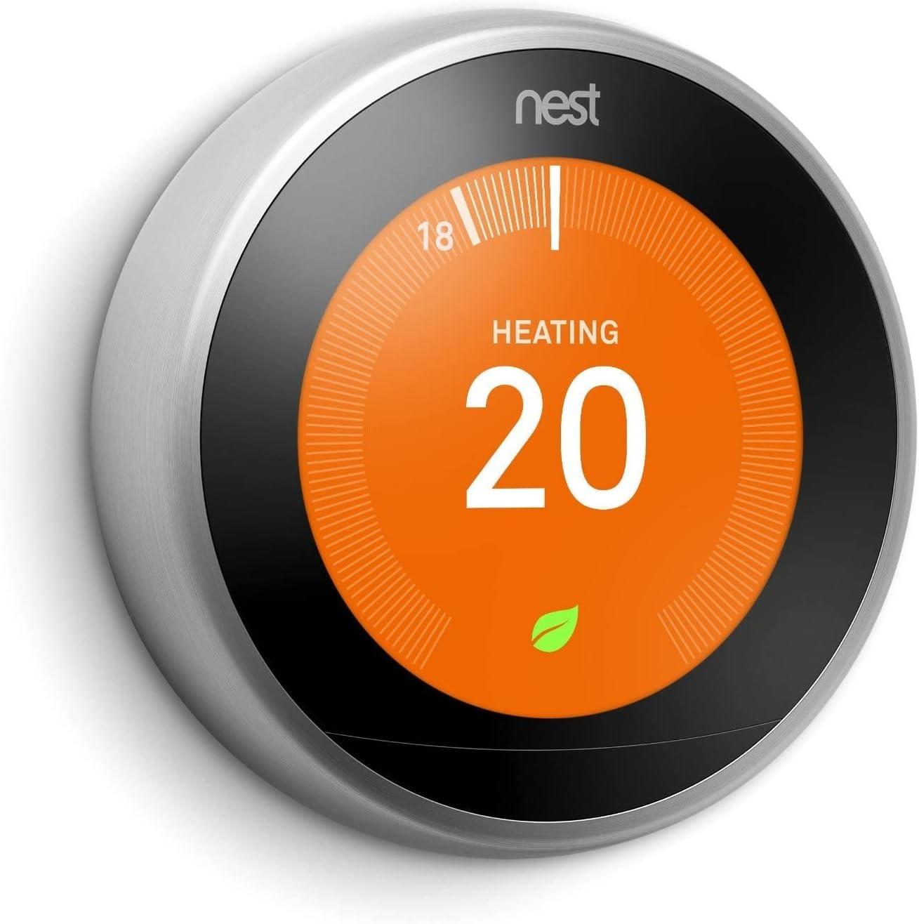 Google Nest Learning Thermostat - Programmable Smart Thermostat for Home - 3rd Generation Nest Thermostat - Compatible with Alexa - Stainless Steel (Renewed) - Image 4