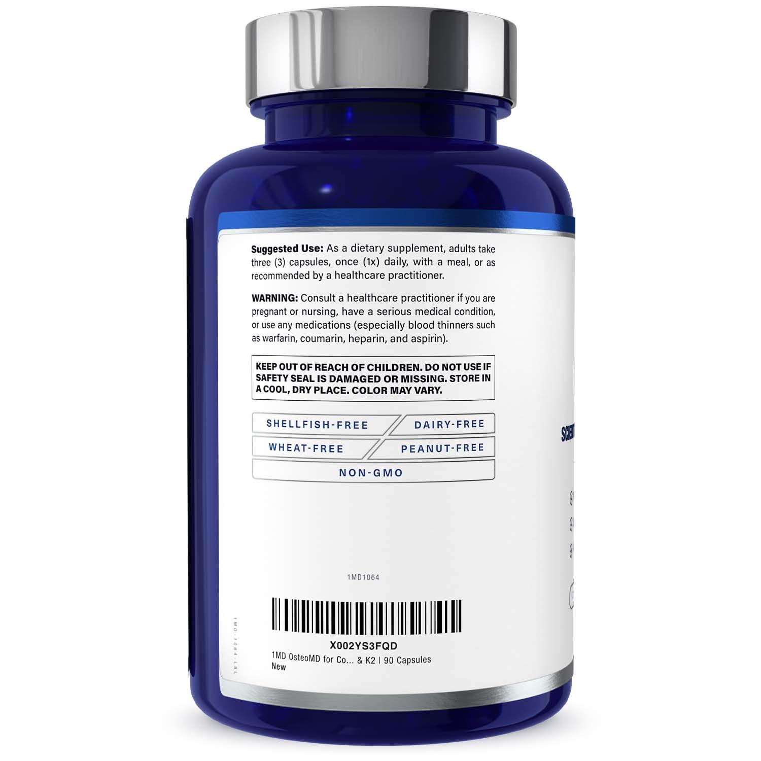 1MD Nutrition OsteoMD for Comprehensive Support - Supplement for Women and Men - Promote Density w/Vitamin D - Hydroxyapatite w/Vitamin D3 & K2-90 Capsules - Image 8