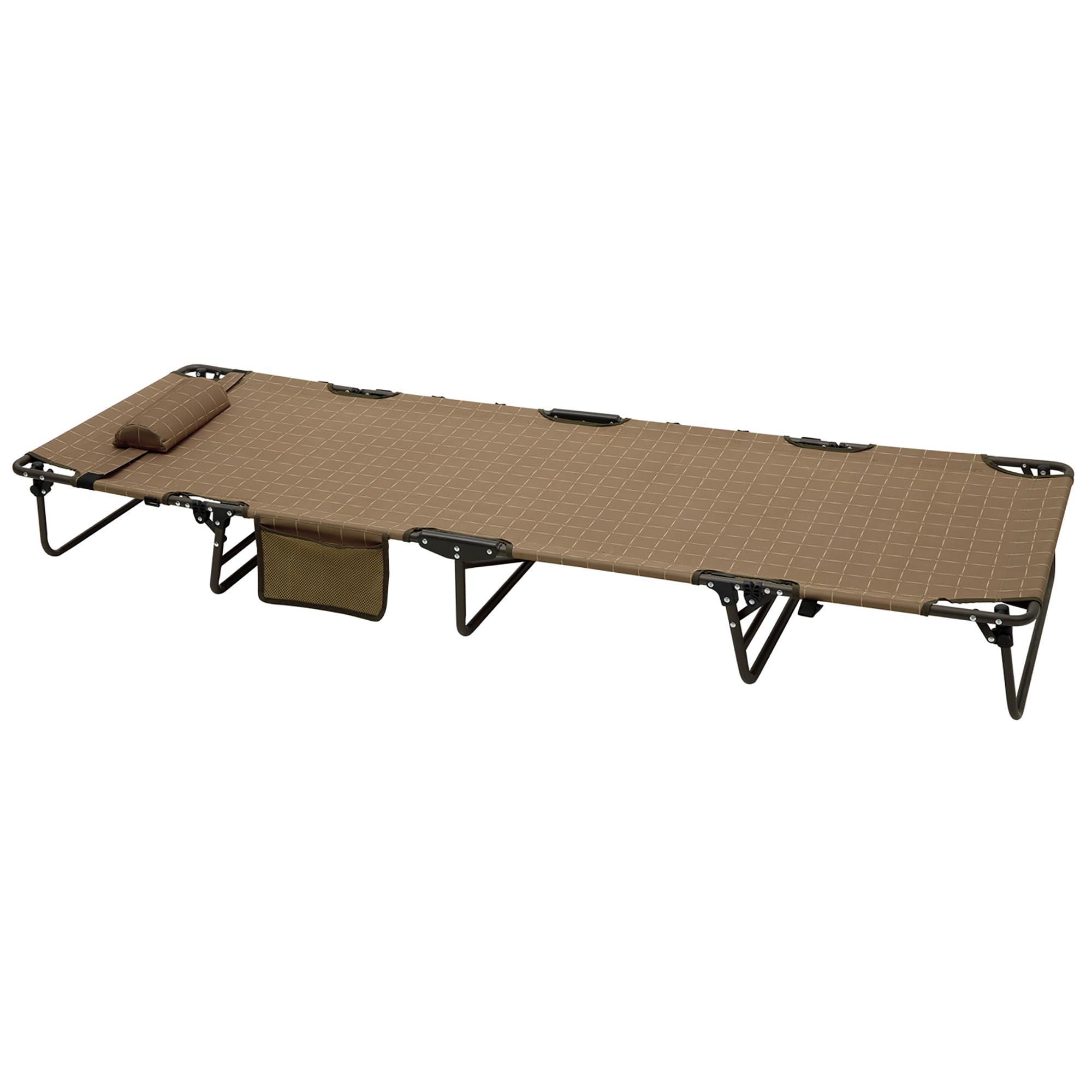 SunnyFeel Portable Folding Camping Cot High Off Ground, Outdoor Sleeping Cots for Adults Heavy Duty, Easy Set up and with Compact Folding Size, Support 300 LBS for Travel Camp Vacation Home Office Nap