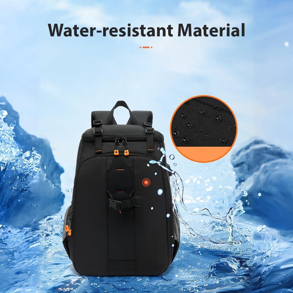 Camera Backpack with USB Charging Port, 800g Light Backpack for DSLR, Water Large Capacity for Tripod Holder, 15.6 Inch Laptop Compartment, Photographers and Travelers - Image 7