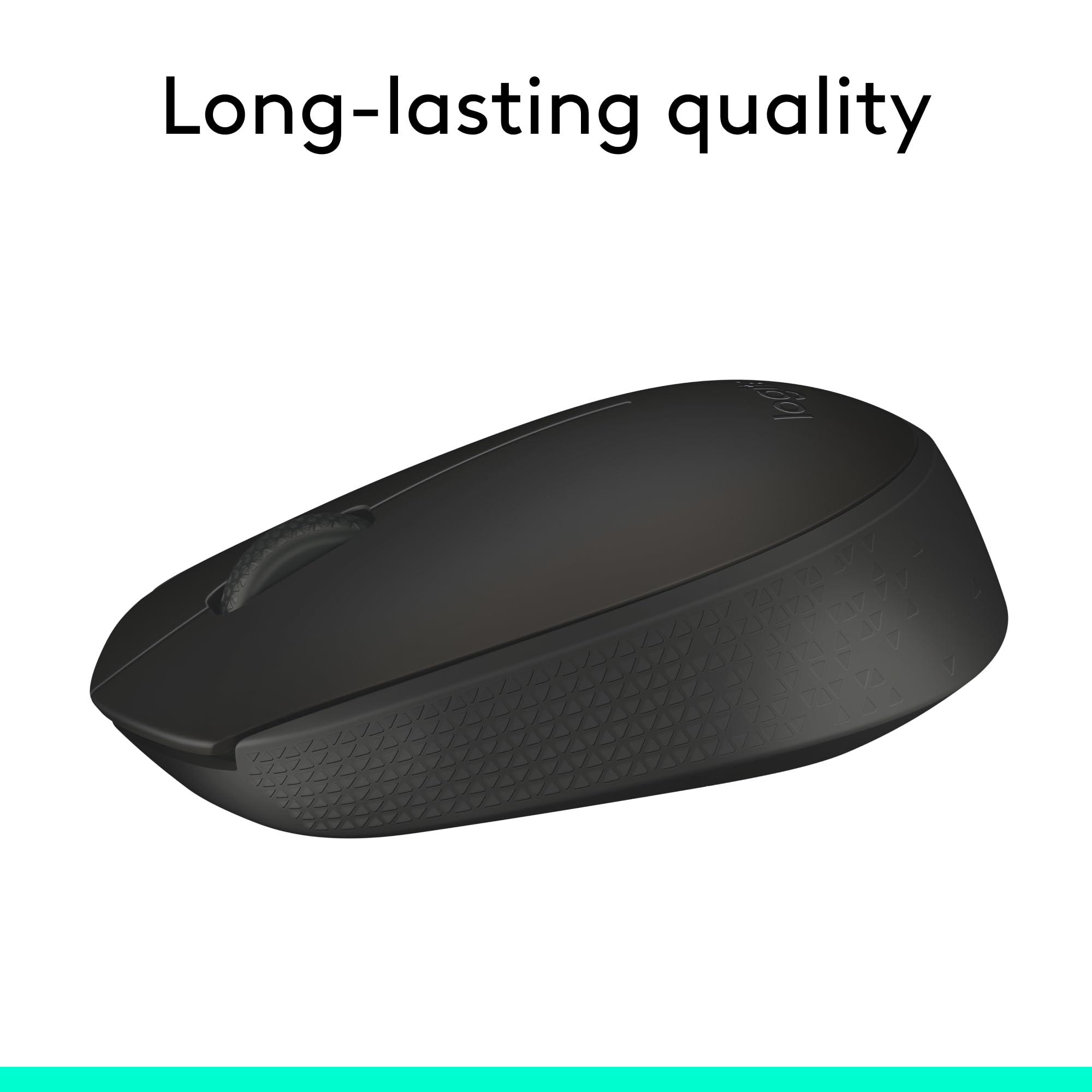 Logitech M170 Wireless Mouse for PC, Mac, Laptop, 2.4 GHz with USB Mini Receiver, Optical Tracking, 12-Months Battery Life, Ambidextrous - Black - Image 5