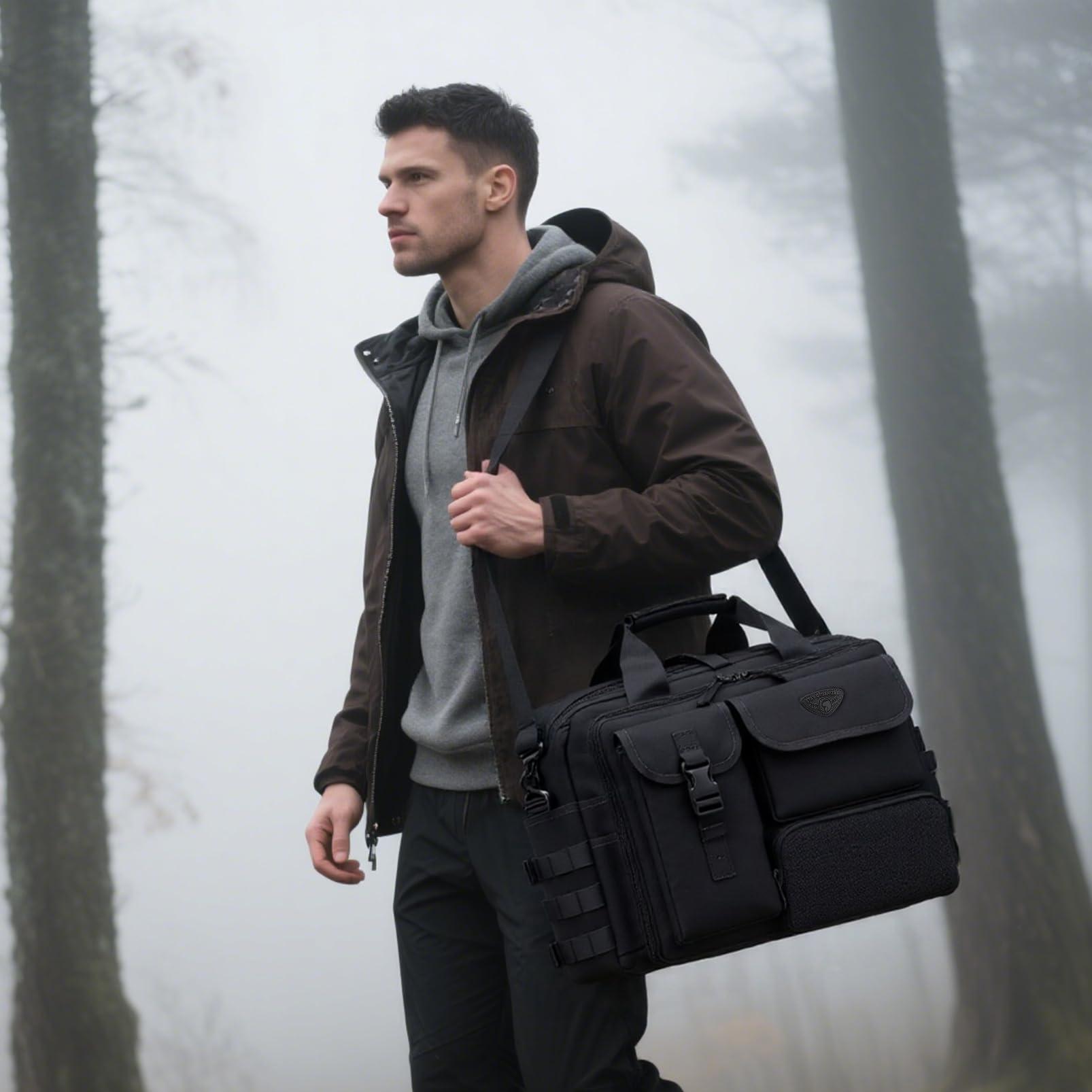 Stypos Tactical Messenger Bag, Tactical Briefcase for Man Military Laptop Bag 15.6/17.3 Inch Messenger Shoulder Bag - Image 2