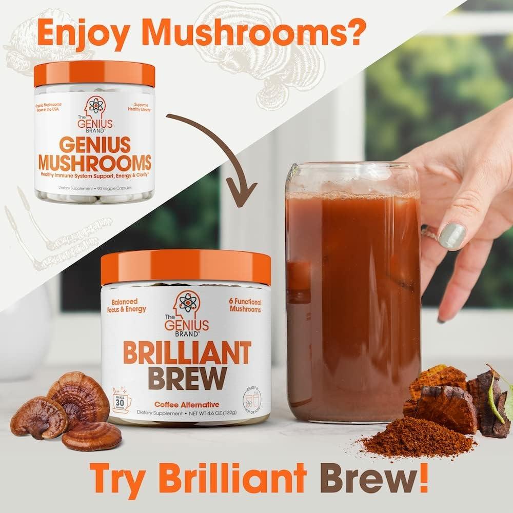 Genius Mushroom Supplement - Full-Spectrum Lion’s Mane, Cordyceps, Reishi -Daily Brain Nootropic for Energy, Focus, Memory & Overall Wellness - 90 Capsules – Organic for Mental Clarity & Performance - Image 7
