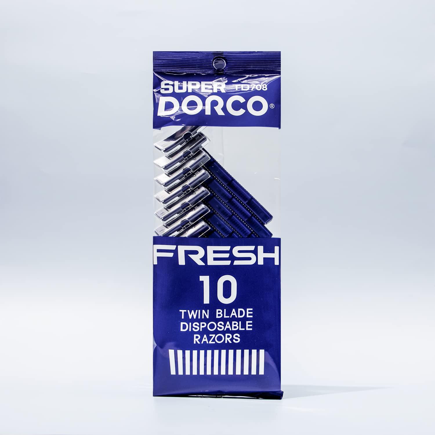 Dorco Fresh Twin Blade Disposable Razors (6 Pack) – Smooth & Comfortable Shave for Men and Women | Non-Slip Handle, Pivoting Head, Lubricating Strip | Ideal for Sensitive Skin & Travel - Image 2