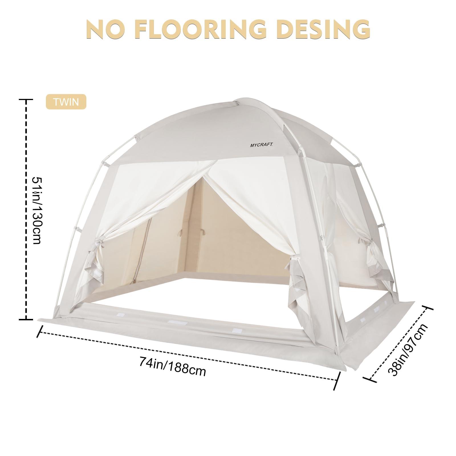 Bed Tents Canopy Bed–Privacy Dream Tent for Cozy Indoor Sleeping, Light-Reducing,and Breathable, with 4 Doors Floor Tent Bed–Available in Twin, Full, and Queen Sizes - Image 2