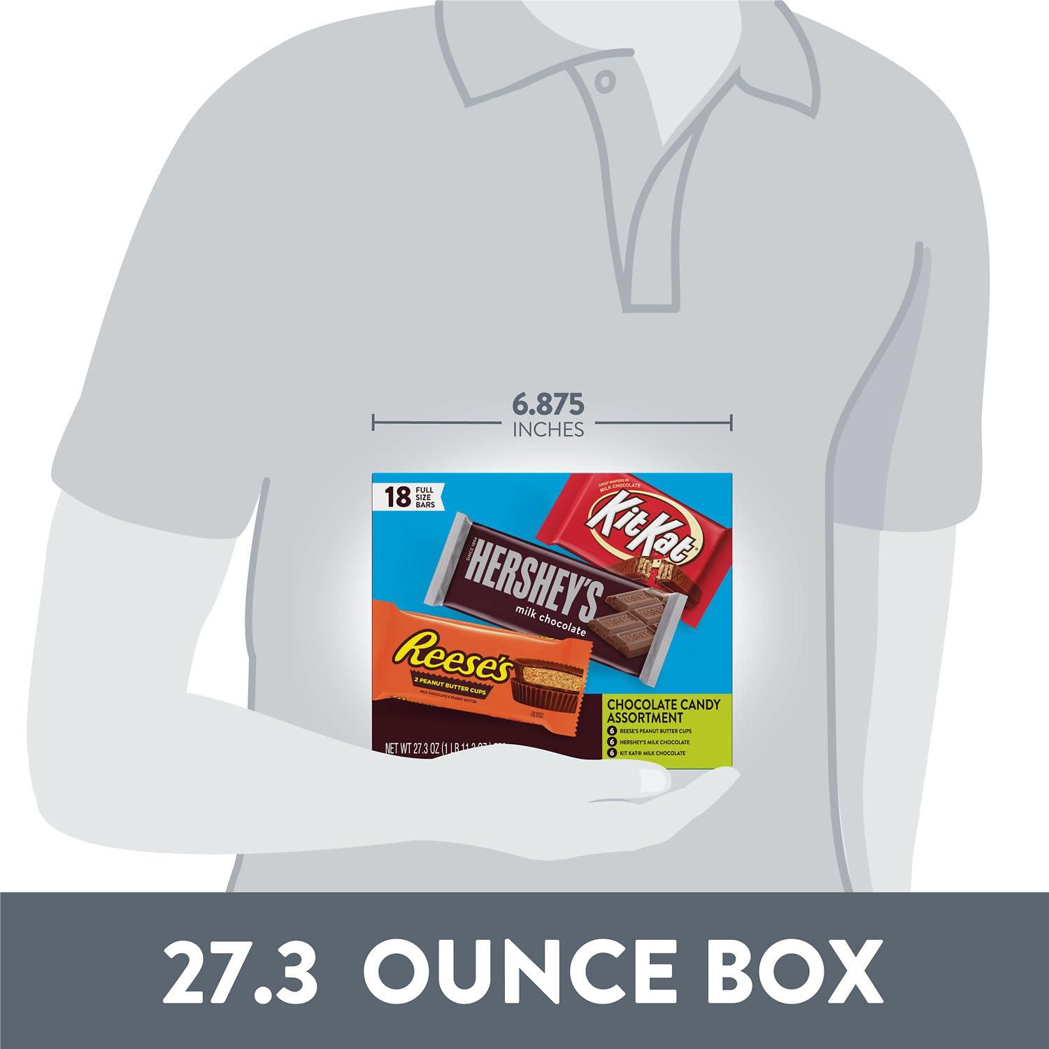 HERSHEY'S, KIT KAT and REESE'S Assorted Milk Chocolate Candy Variety Box, 27.3 oz (18 Count) - Image 4