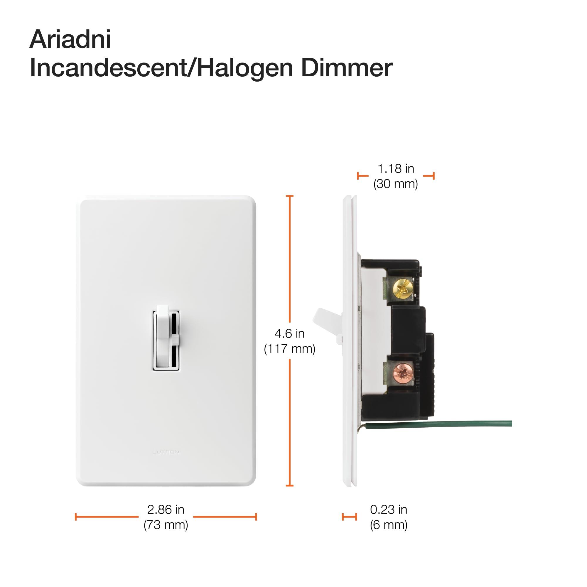 Lutron Toggler 1000-Watt 3-Way Incandescent Dimmer Switch, AY-103P-WH, White - Image 3