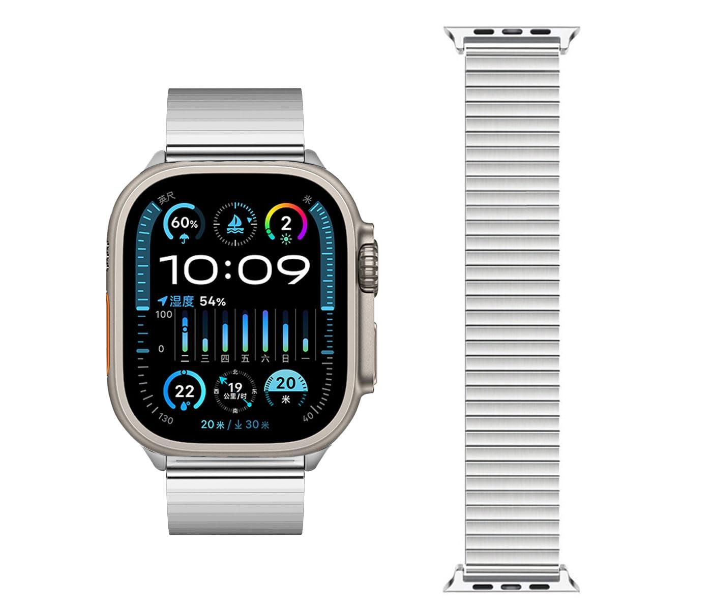 for Apple Watch Ultra 2 49mm Stretchable Elastic Solo Loop Sport Metal bands Compatible with Apple Watch Ultra 49mm Smart Watch stainless steel expansion watchband Stretchable Strap - Image 2