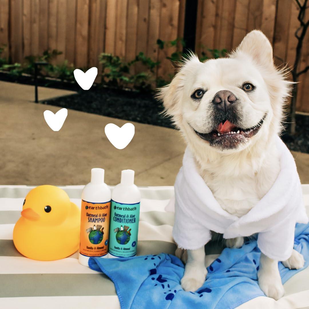 earthbath Oatmeal & Aloe Dog Shampoo - Oatmeal Shampoo for Dogs, Dry Itchy Skin Relief, Hypoallergenic Anti Itch Puppy Shampoo for Sensitive Skin, Tear Free Pet Wash - Vanilla & Almond, 16 oz (1 Pack) - Image 5