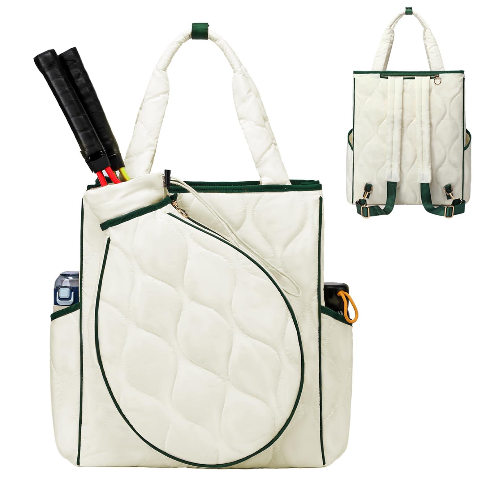 CCGTIOR 2-in-1 Tennis Tote Bag & Tennis Racket Backpack – Extra-Large Quilted Pickleball Racquet Bags, Water-Resistant & Lightweight for Men & Women
