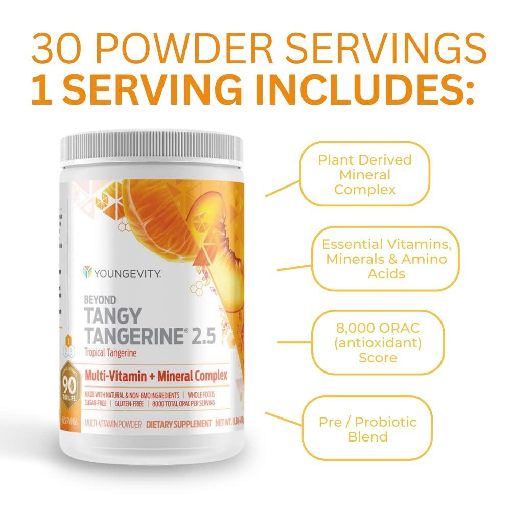 Youngevity Beyond Tangy Tangerine 2.5 Tropical Tangerine Ultimate Multi-Vitamin & Mineral Complex - Made With Natural & Whole Foods | 8,000 ORAC (6) - Image 4