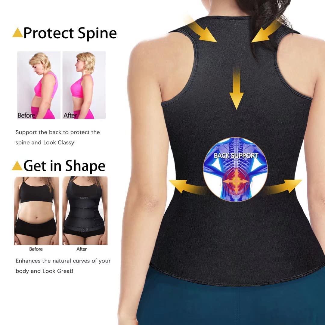 HOPLYNN Neoprene Sauna Sweat Waist Trainer Corset Trimmer Vest for Women Tummy Control, Waist Cincher Body Shaper - Image 4