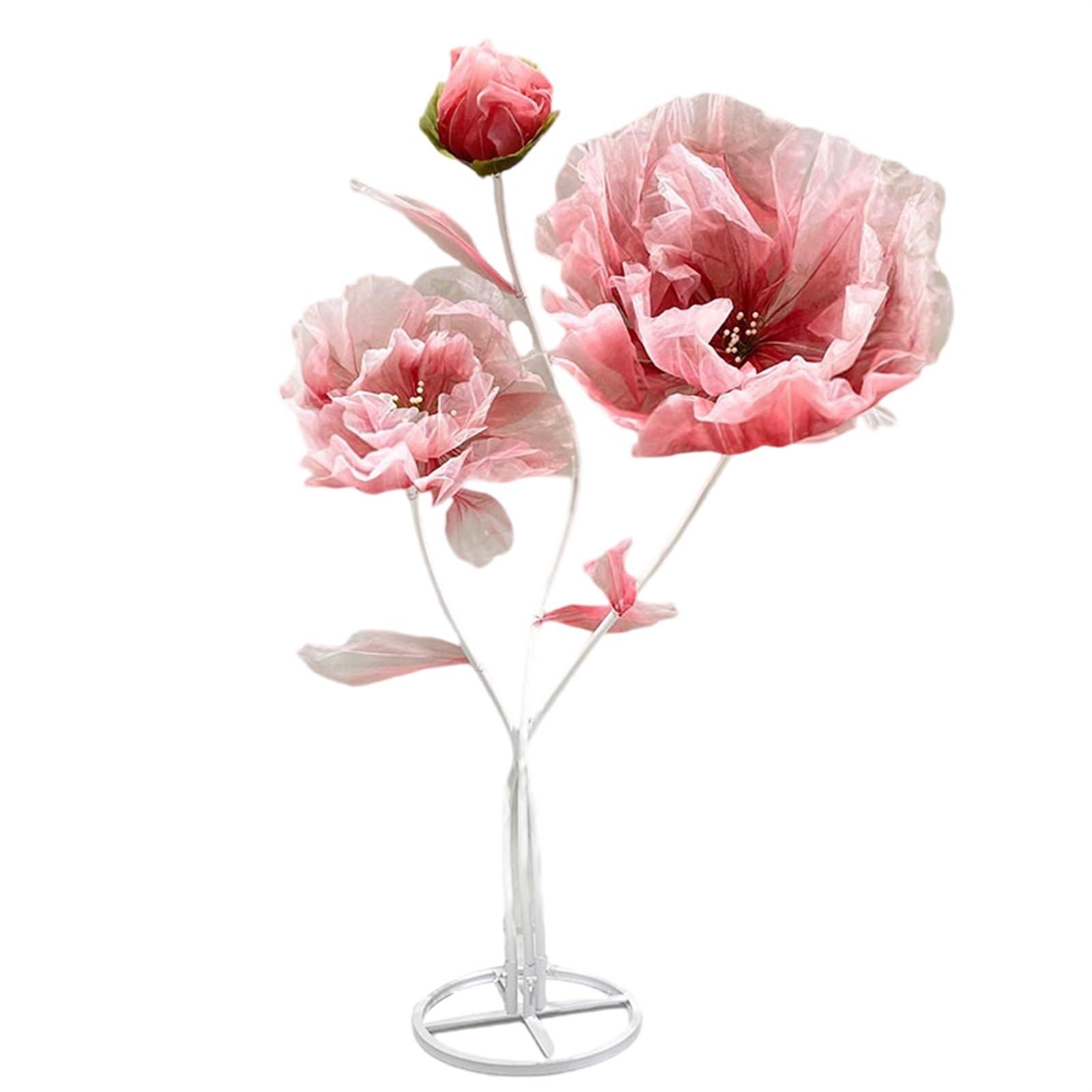 BIEJUJX Artificial Silk Flower Decoration, Large Fake Flower with Standing Stems and Base,Giant Flowers 5.5Ft for Wedding Background Decor, Shop Window Display,Photography Props, Banquet (RED)