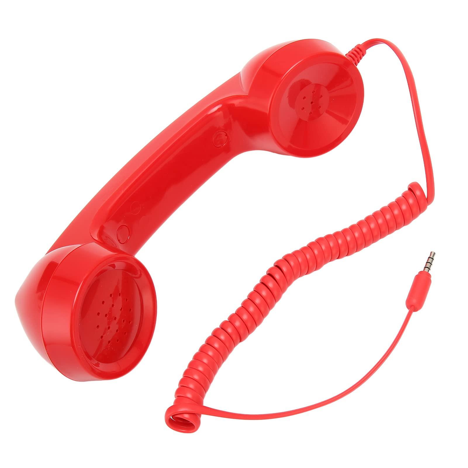 3.5mm Retro Phone Handset, Vintage Retro Telephone Handset, ABS Cell Phone Handset Receiver, for Cell Phones with 3.5mm Port (Red) - Image 8