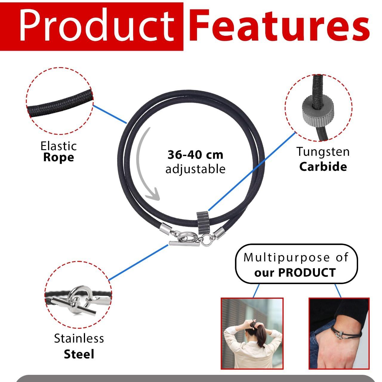 2X Pcs Bracelet Car Window Breaker Tactical Wrist Strap Escape Glass EDC Self Defense Emergency Tool Tempered Safety Tungsten Carbide Bead Handcuffs Handcuff Key pens Accessories. - Image 3