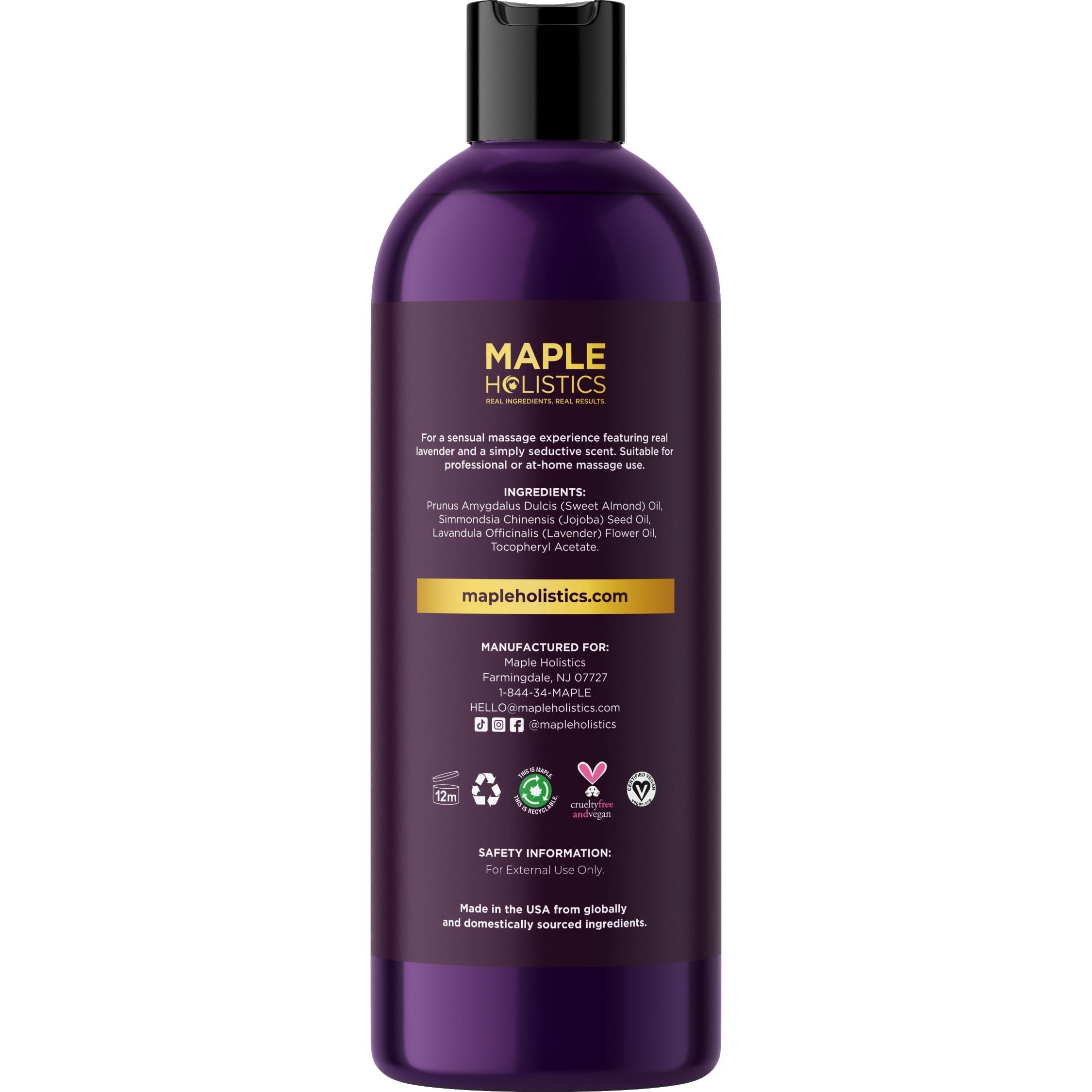Aromatherapy Sensual Massage Oil for Couples - Relaxing Lavender Massaging Oil for Massage Therapy with Vitamin E Jojoba & Sweet Almond - Naturally Scented Vegan Non GMO & Gluten Free (8 Fl Oz) - Image 6