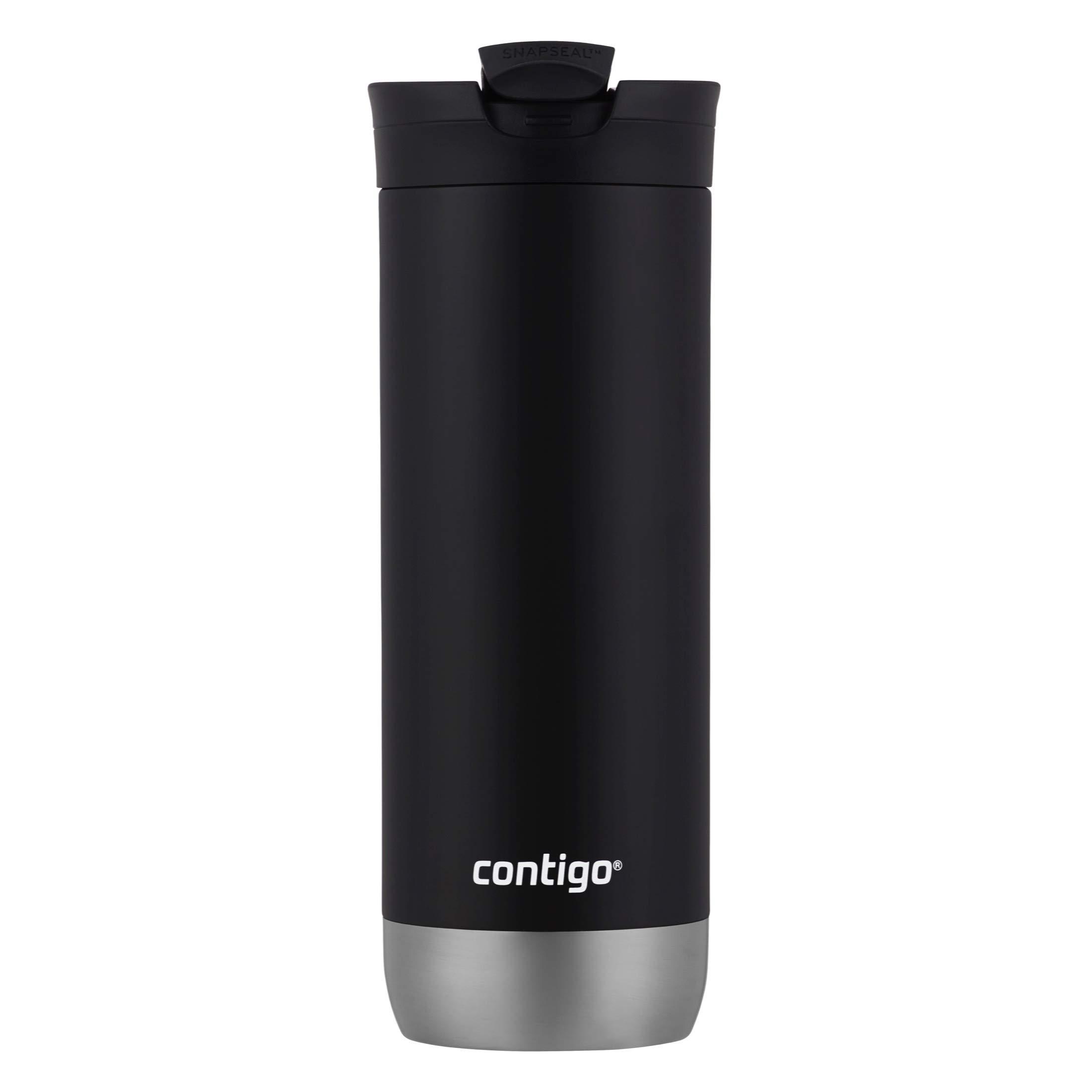 Huron Vacuum-Insulated Stainless Steel Travel Mug, 16oz Licorice - Leak-Proof Lid for Hot/Cold Beverages, Fits Most Cup Holdersand Brewers - Image 2