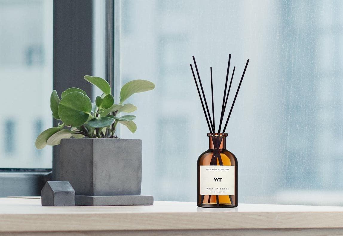 WEALD TRIBE Flower Reed Diffuser Set Eucalyptus & Lavender Scent For Bathroom Accessories Shelf Decor & Air Fresheners, Sticks Defusers With 4.0 fl oz Essential Oils, House Bedroom Office Decor & Gift - Image 4