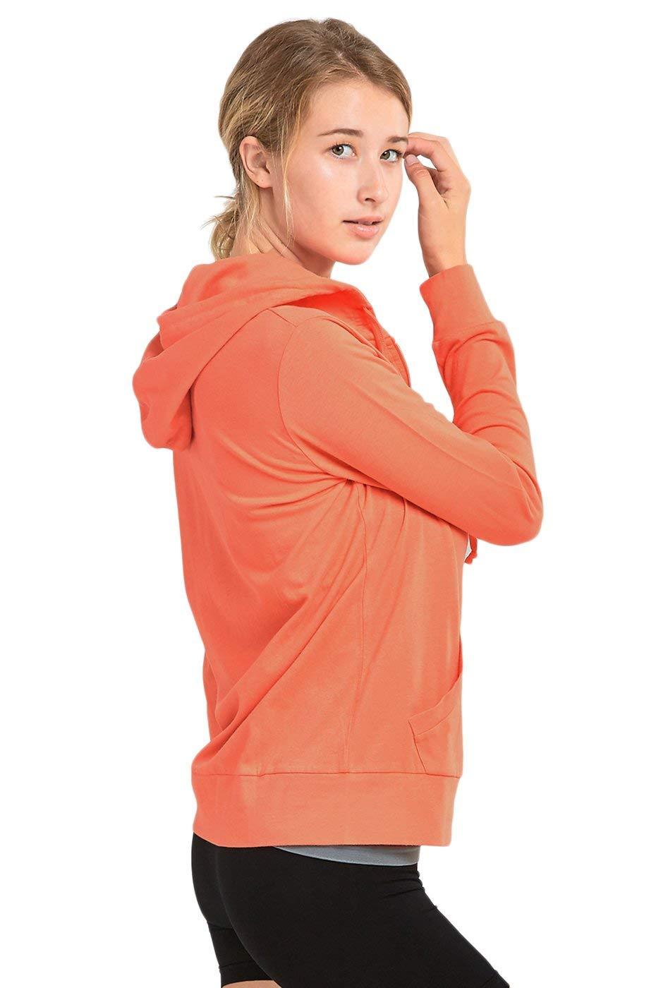 Sofra Women's Thin Cotton Zip Up Hoodie Jacket - Image 3