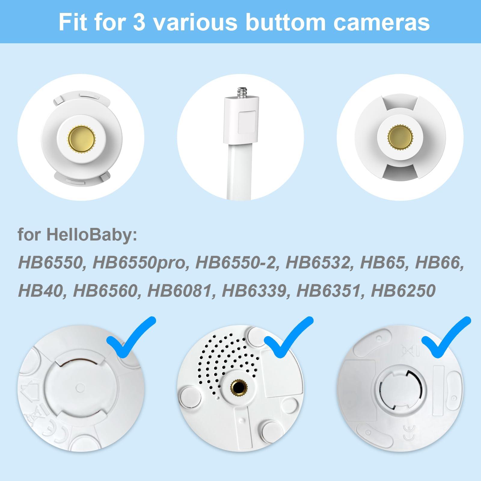 HelloBaby Baby Monitor Mount for HB6550/ Pro/ HB6560/ HB65/ HB6339/ HB40/ HB6081/ HB66/ HB6351, 20 Inch Flexible Arm Bracket, Sturdy Camera Holder Attaches to Crib Cot Shelves, No Tools or Wall Damage - Image 5