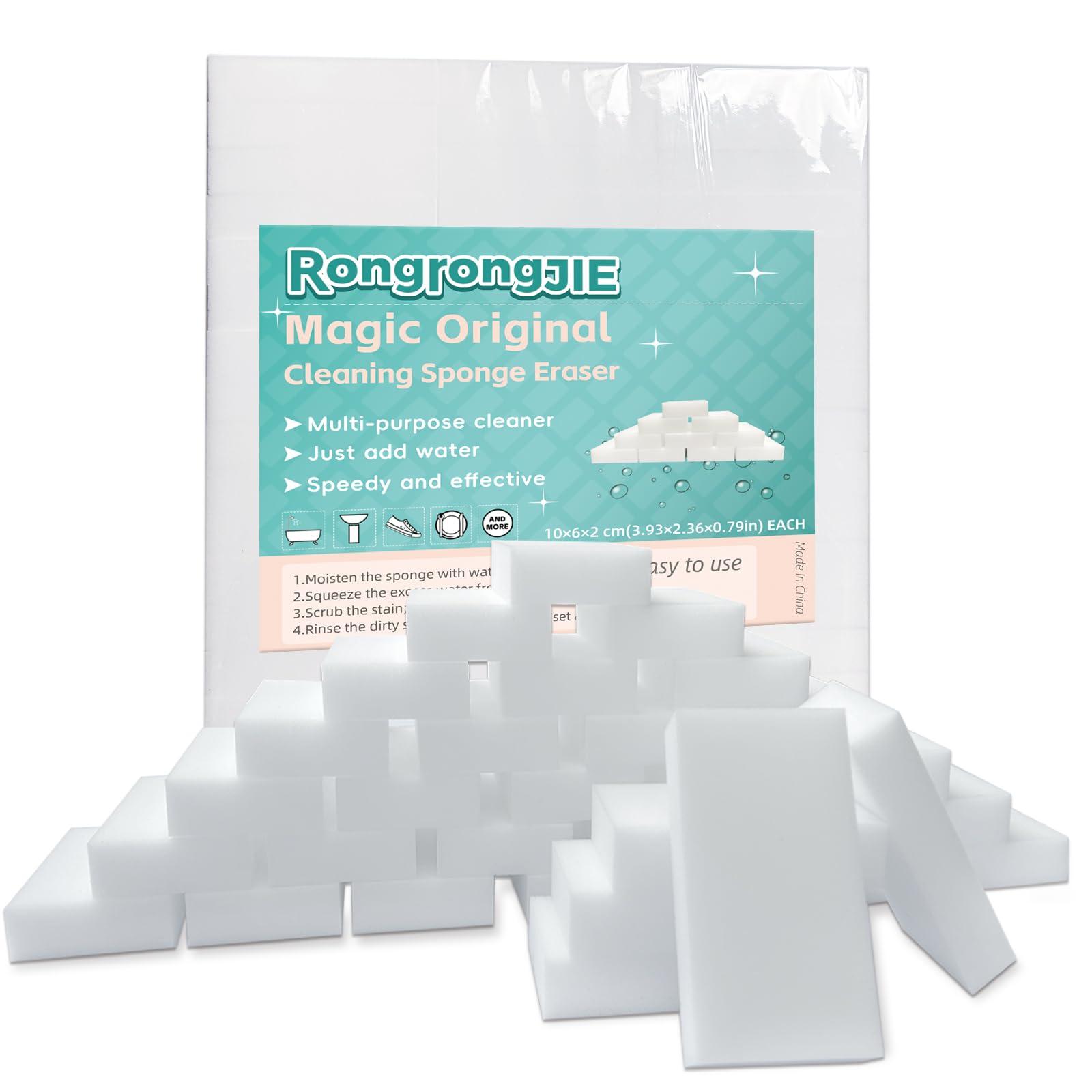 RongrongJIE Magic Sponge Eraser, 51 Pcs Melamine Foam Sponges in Bulk, Multi-Functional Household Scrub Cleaning Pads for Kitchen, Bathroom, Furniture, Tub, Sink, Floors, Baseboards, Shoes, Walls