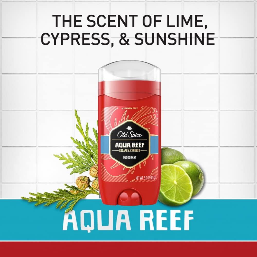 Old Spice Aluminum Free Deodorant for Men, 24/7 Odor Protection, 24/7 Freshness & Lasting Scent, Aqua Reef with Cypress Scent, 3.0 oz with Travel Size Swagger Body Wash (Pack of 4) - Image 2