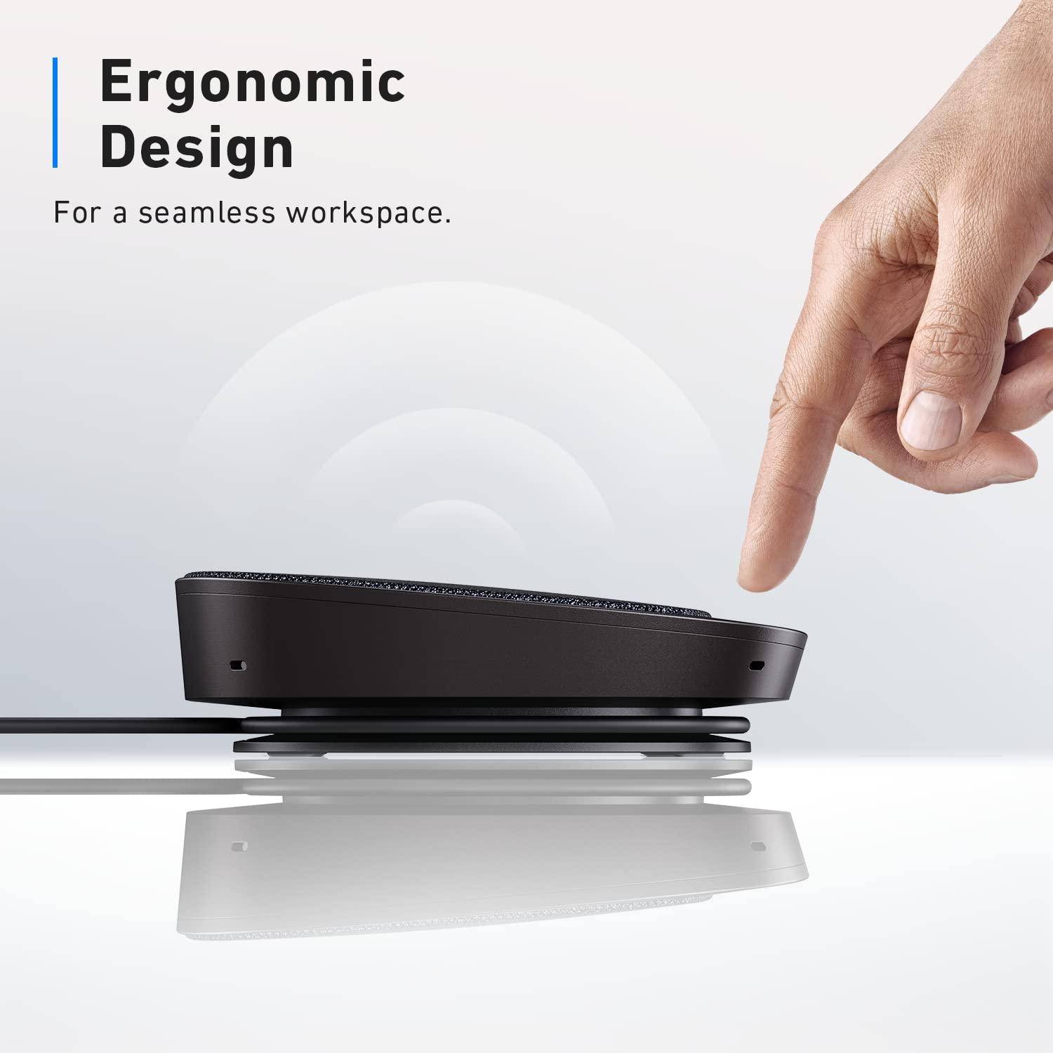 Anker PowerConf S330 USB Speakerphone, Conference Microphone for Home Office, Smart Voice Enhancement, Plug and Play, 360° Voice Coverage, Powerful Sound, Desktop PC Speaker, Online Meetings - Image 7