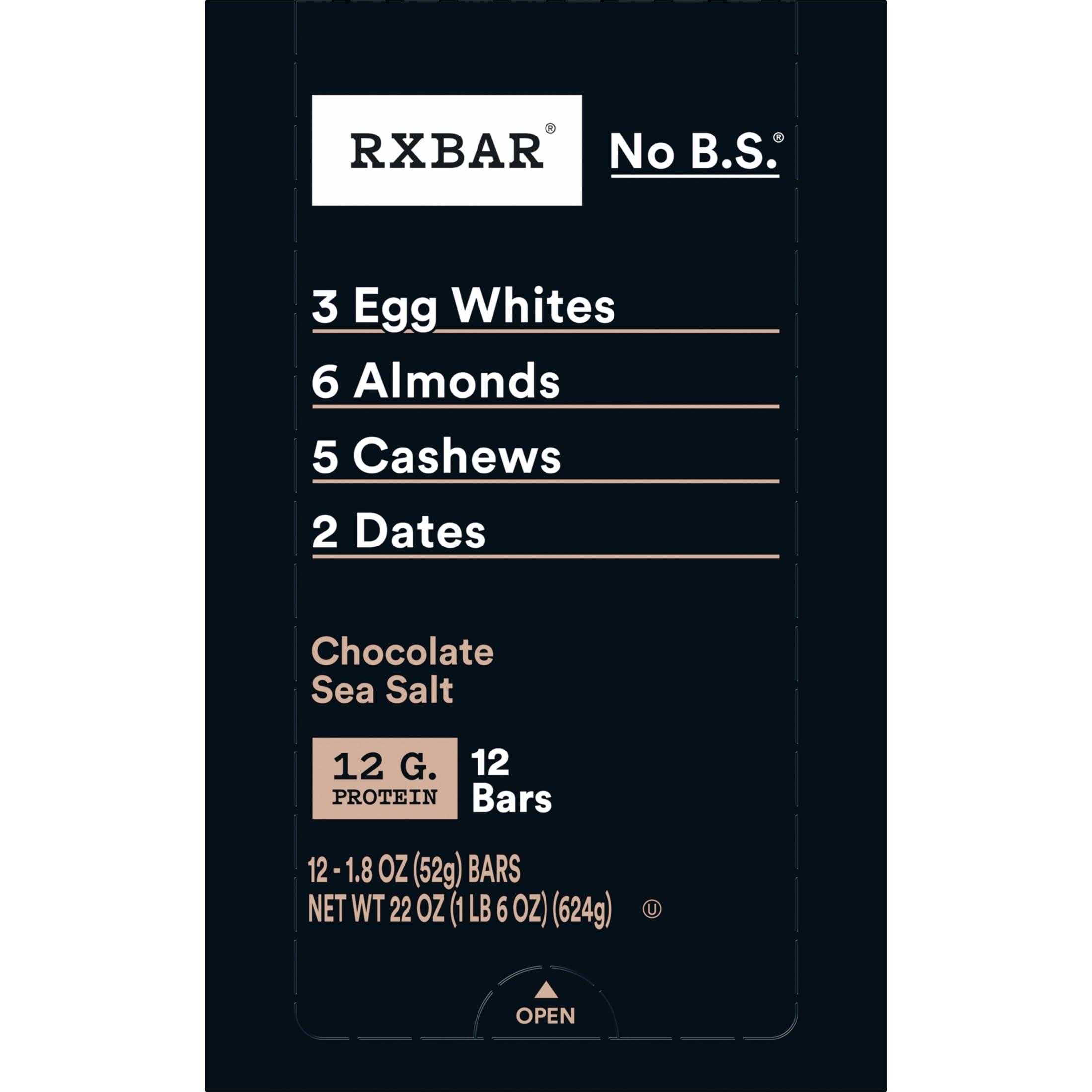 RXBAR Protein Bars, Protein Snack, Snack Bars, Chocolate Sea Salt, 22oz Box (12 Bars) - Image 9
