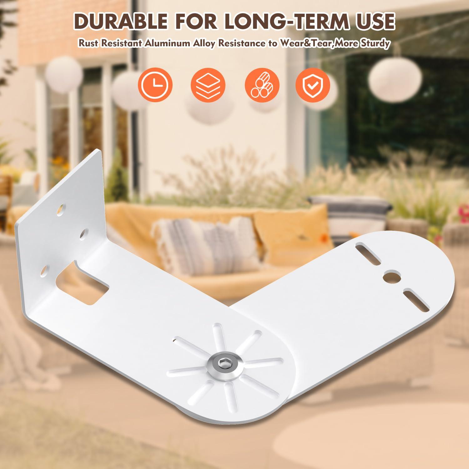 2Pack Metal Corner Wall Mount Bracket for Wyze Cam Pan V3/V2, Wyze Cam V4/V3/V2, Max Cover Both Sides of The House 300 Degrees Reduce Blind Spots, Indoor Outdoor Mount for Wyze - Image 8