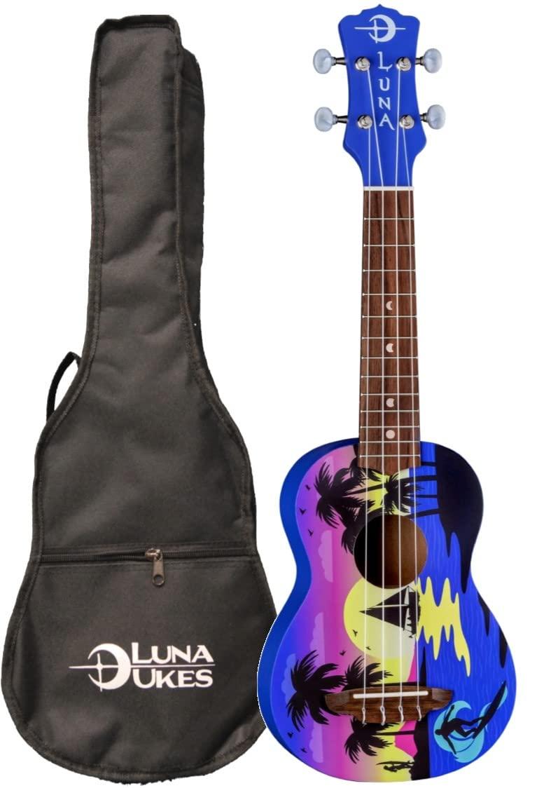 Luna Kauwela Summer Soprano Ukulele - Satin Custom Kauwela Summer Graphic
