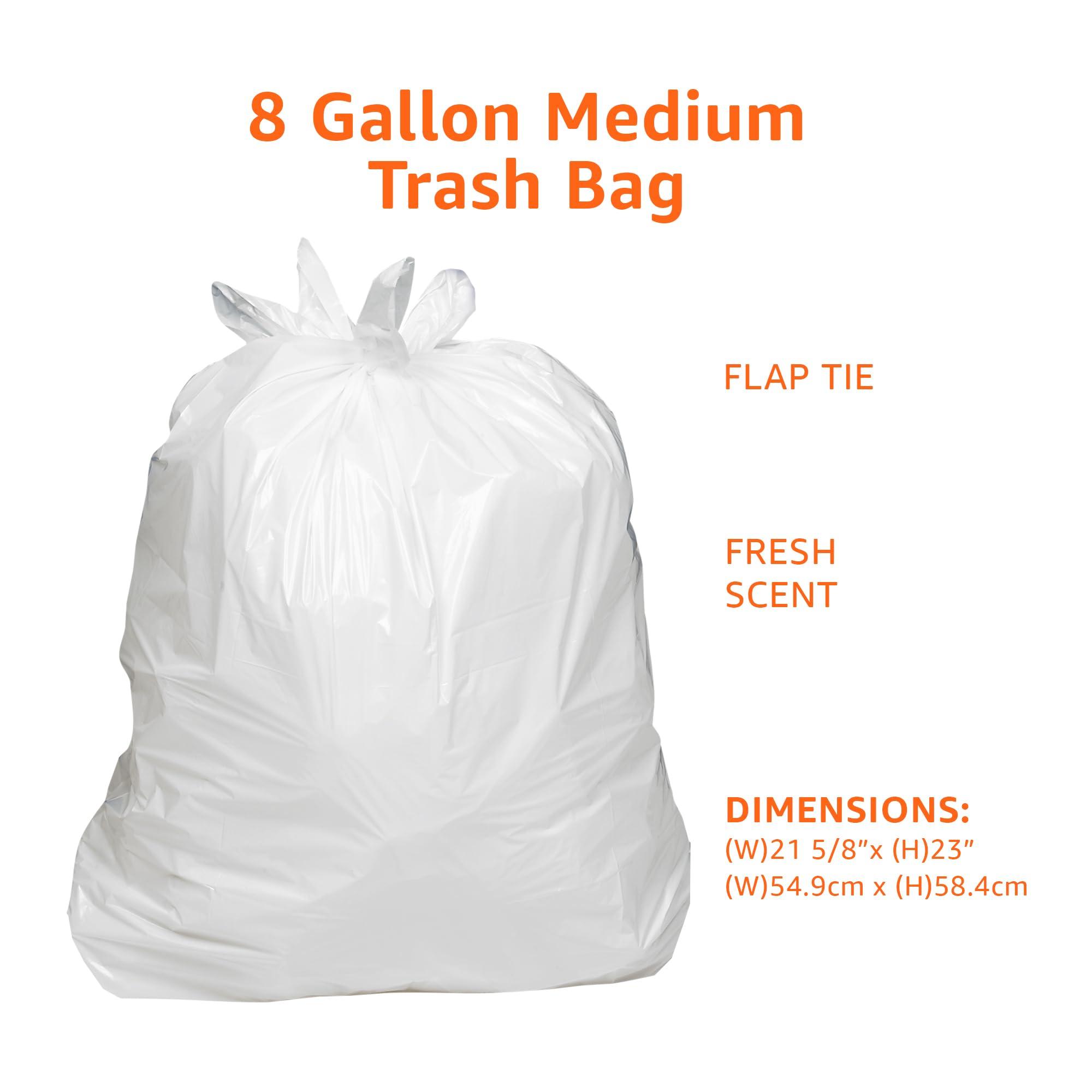 Amazon Basics 8 Gallon Flap Tie Trash Bags, 80 Count Fresh Scent - Image 4