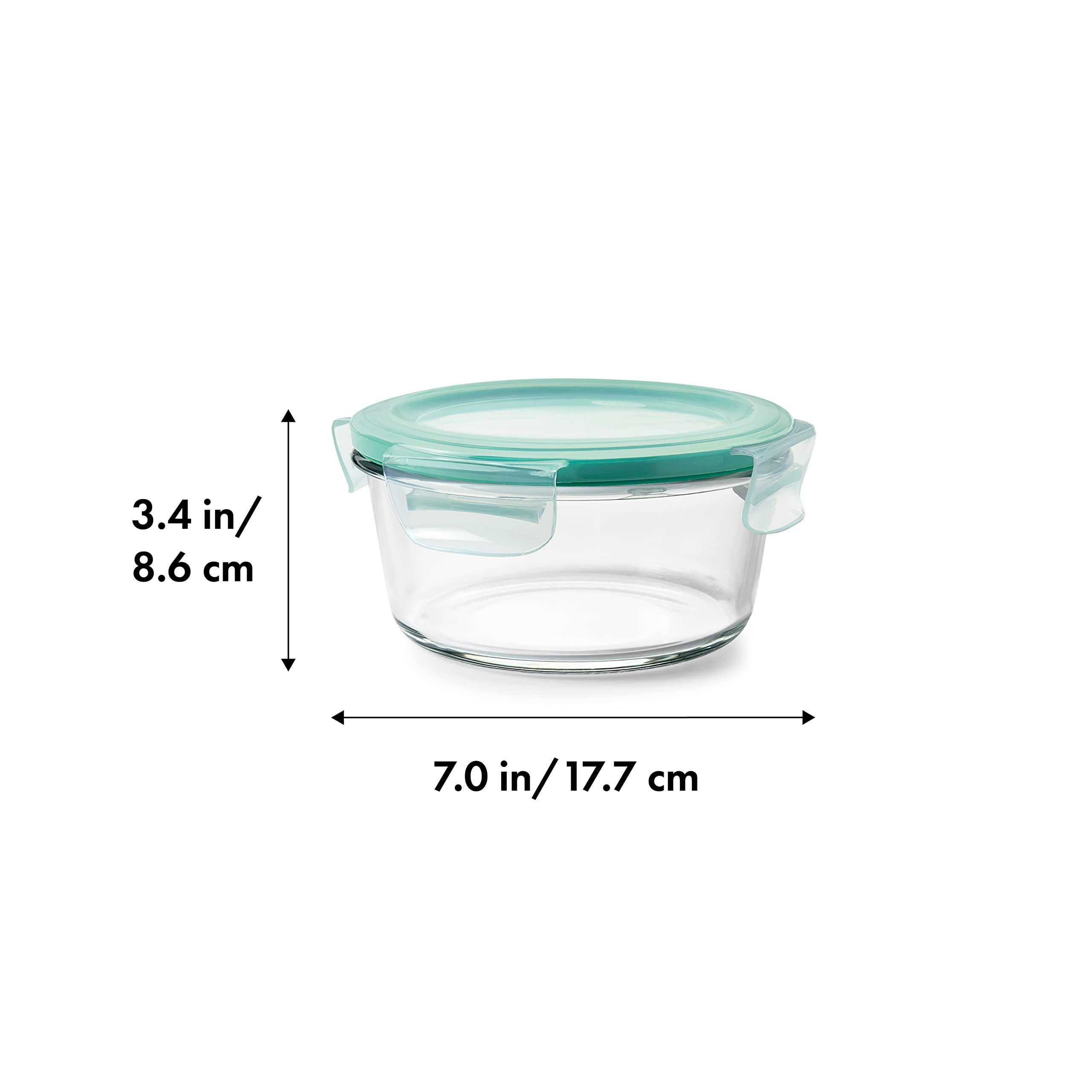 OXO Good Grips 4 Cup Smart Seal Leakproof Glass Round Airtight Food Storage Container - Image 2