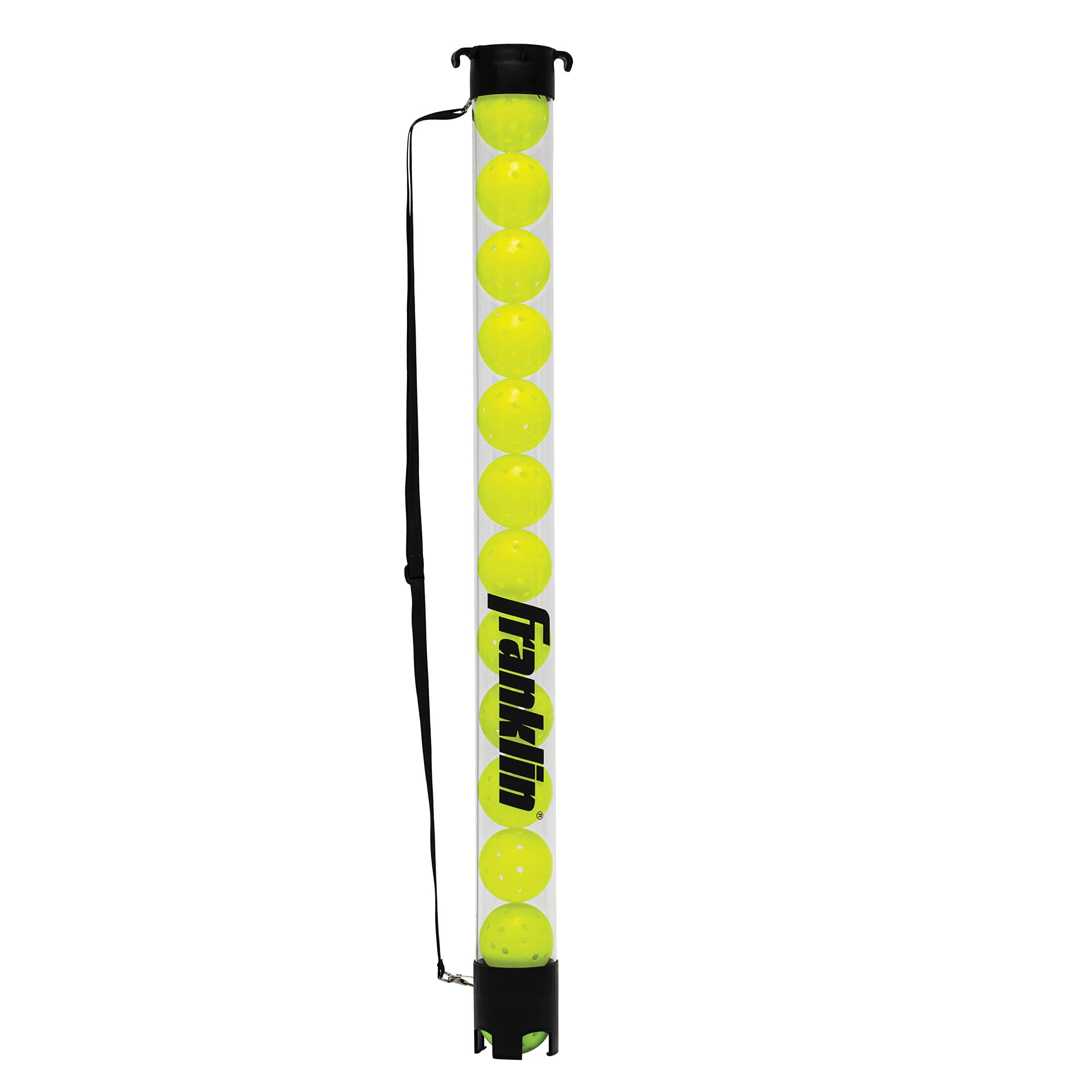 Franklin Sports Pickleball, Tennis + Padel Ball Hopper Tubes - (15) Tennis/Padel Ball + (13) Pickleball Picker Upper Tubes - Quick Pickup + Storage - Balls Not Included