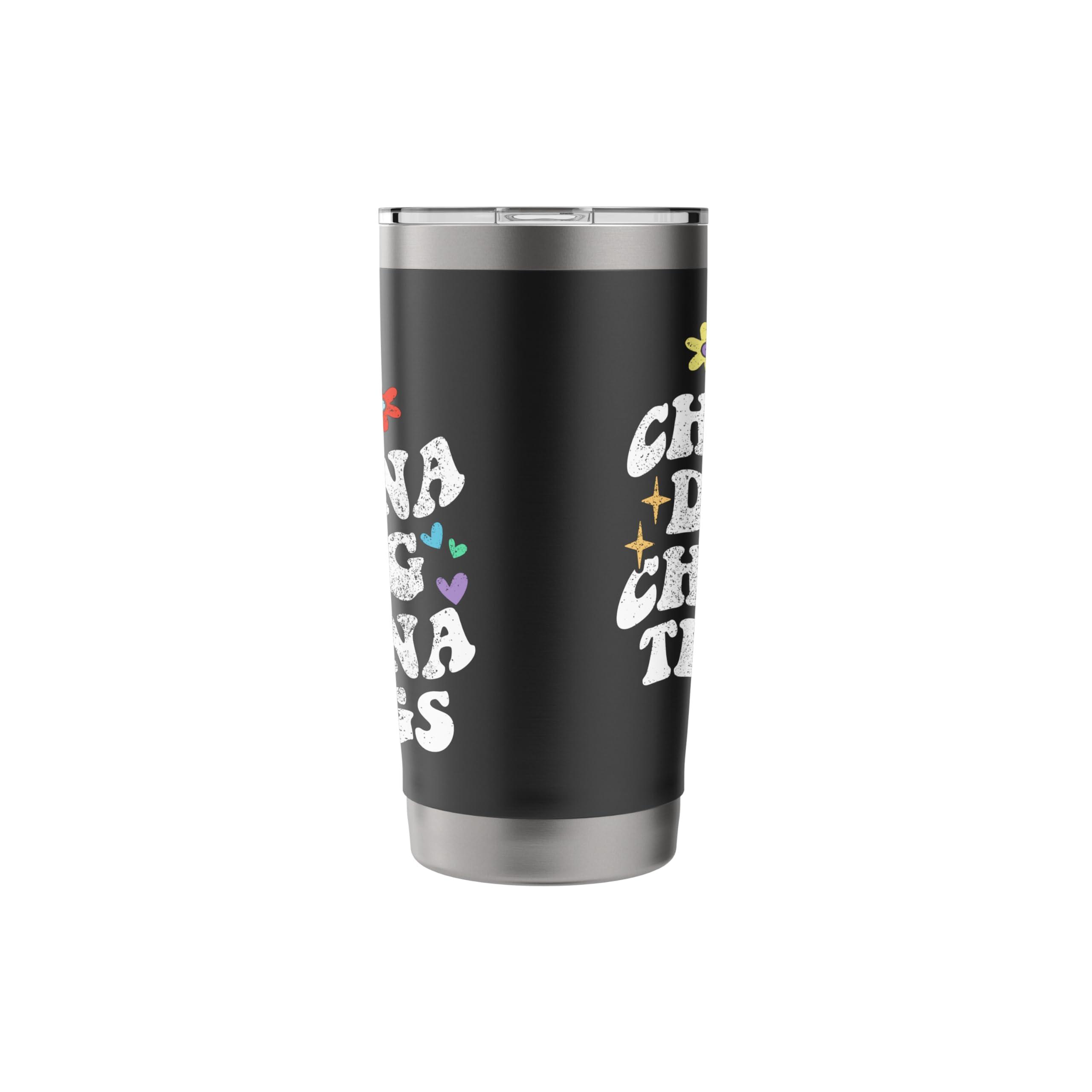 Retro Groovy Im Channa Doing Channa Things Funny Mother's Stainless Steel Insulated Tumbler - Image 5