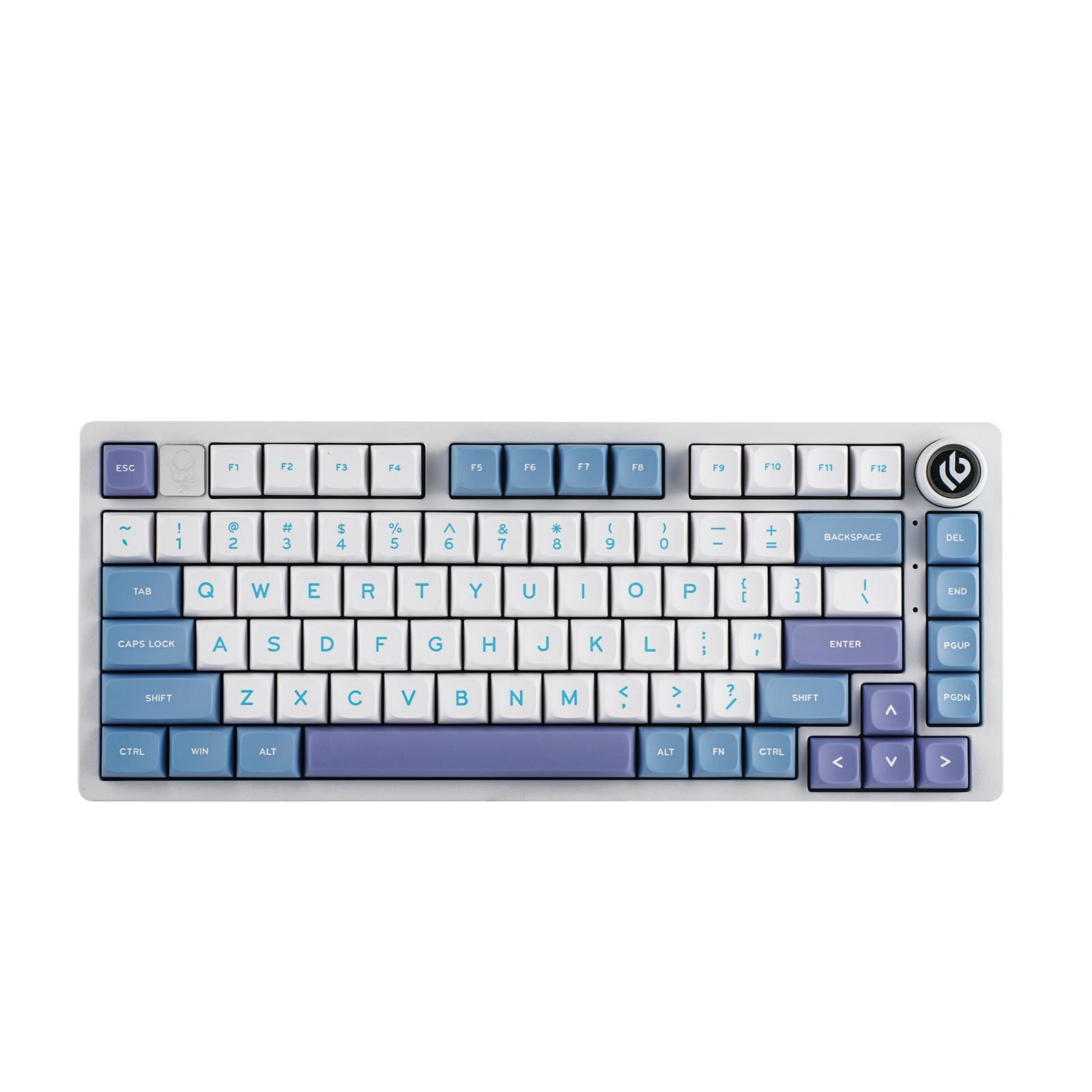 EPOMAKER x LEOBOG Hi75 Aluminum Alloy Wired Mechanical Keyboard, Programmable Gasket-Mounted Gaming Keyboard with Mode-Switching Knob, Hot Swappable, NKRO, RGB (White Purple, Nimbus V3 Switch)
