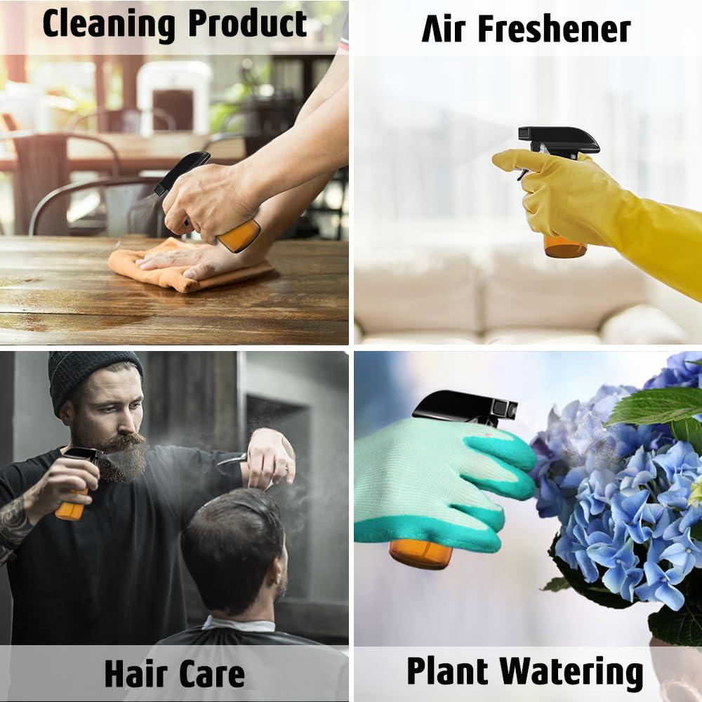 Tecohouse Glass Spray Bottles 4 OZ, Amber Empty Spray Bottle for Essential Oils, Small Glass Bottles for Cleaning Solutions, Plants, with Durable Nozzle, Labels, Funnel, Pipettes - Image 7