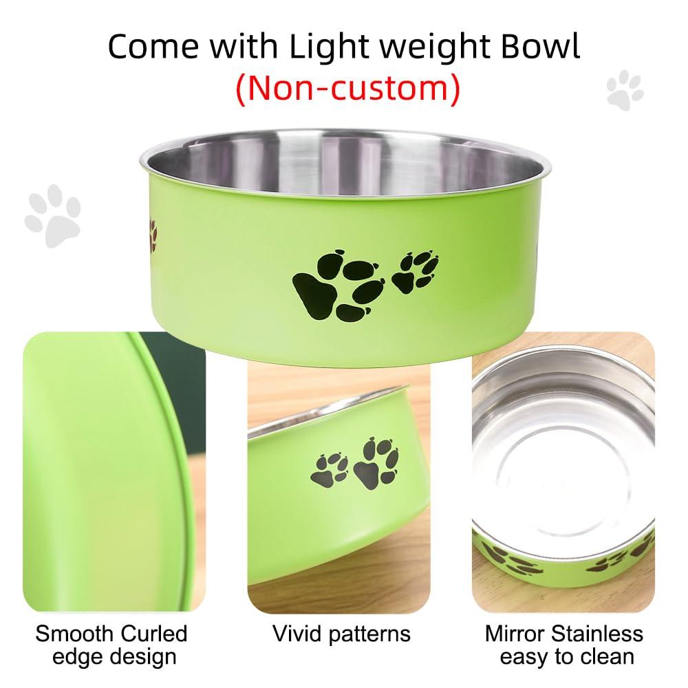 Personalized Dog Cat Bowl with Name Pattern,Laser Engraved Stainless Steel Pet Bowl Anti-Slip for Water Food,with 1 Non Customized Green Bowl (Purple, 25 oz) - Image 7