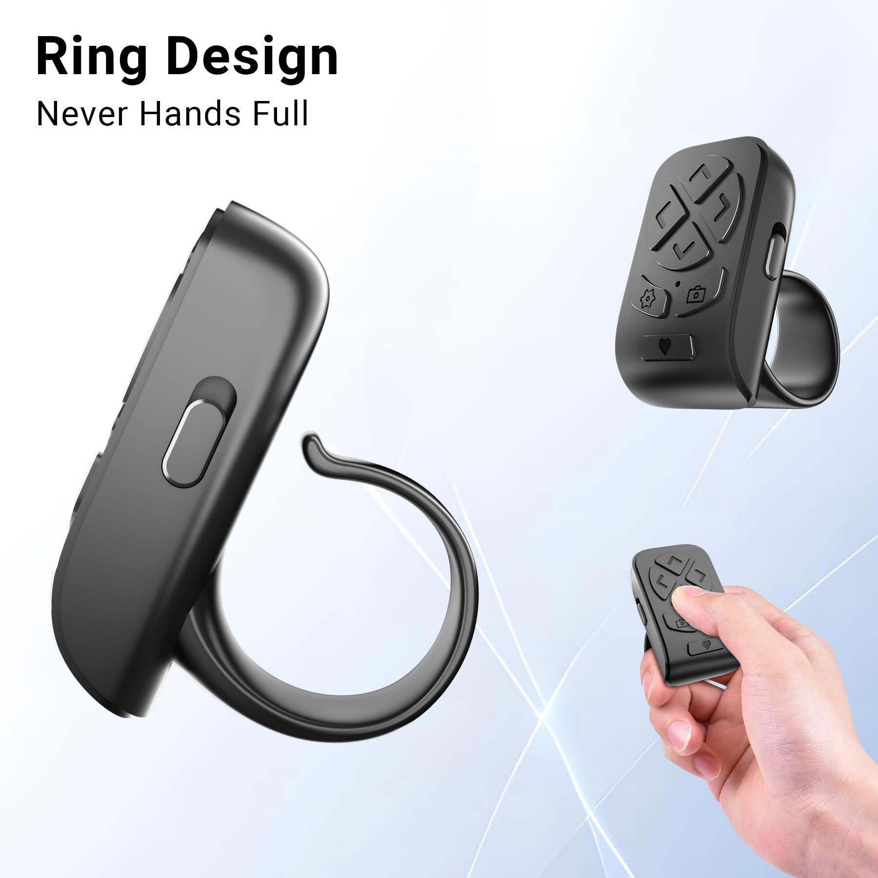 Scrolling Ring Remote for TikTok YouTube Instagram Shorts Video, Scroller Page Turner Clicker for Kindle APP Compatible with iPhone iPad Android Phone, Remote Shutter Control for Phone Camera - Image 5