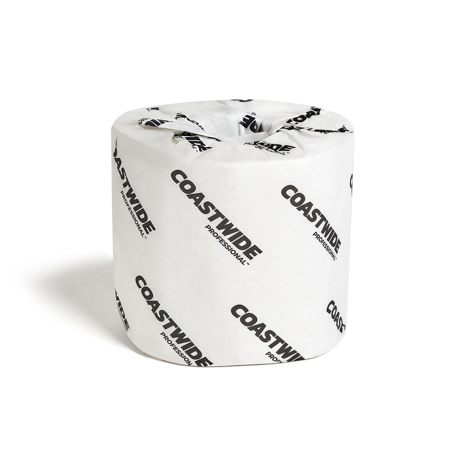 COASTWIDE 2-Ply Toilet Paper, Individually Wrapped Bath Tissue, 500-Sheets Per Roll, 96-Pack, White - Image 3