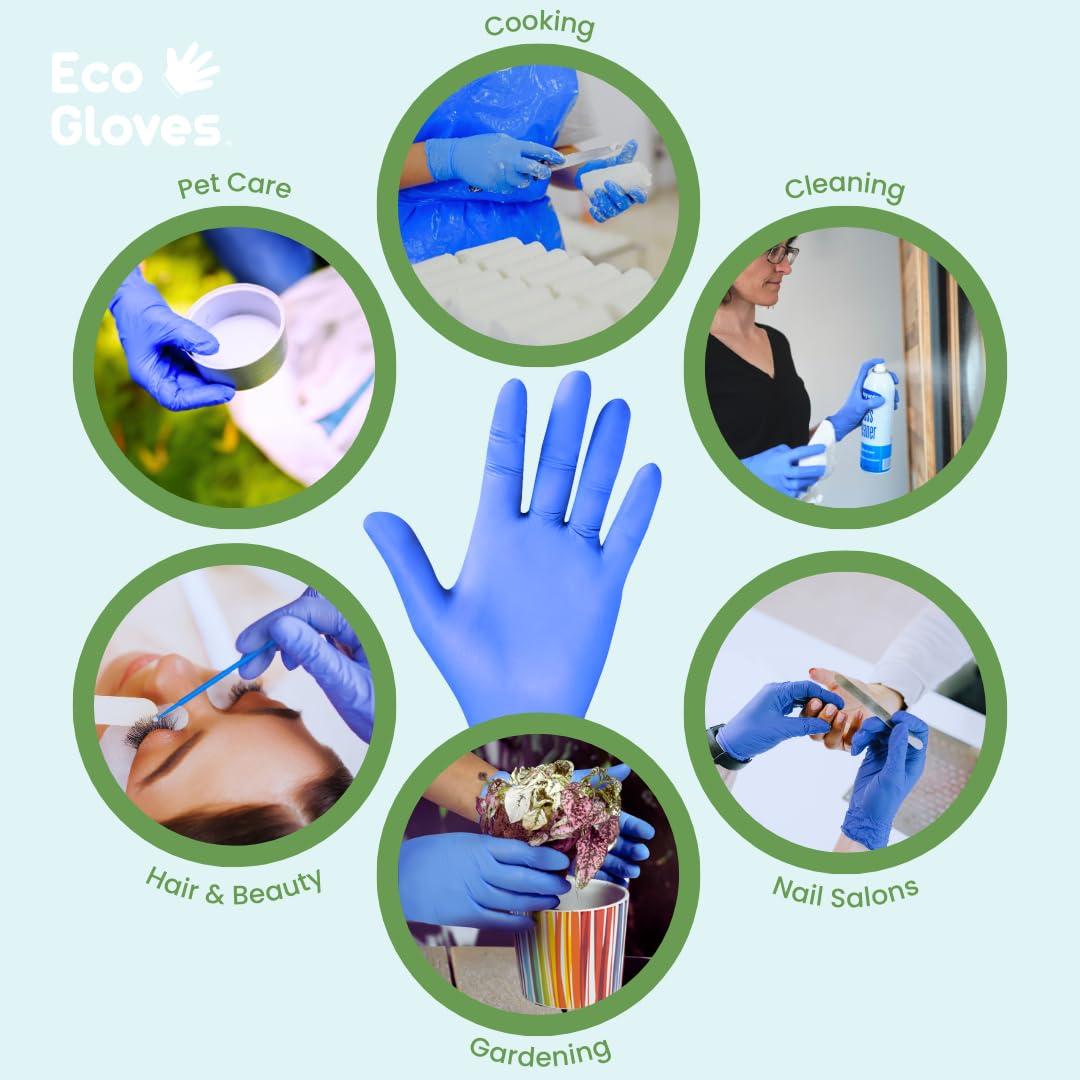 Eco Gloves Biodegradable BLUE VIOLET Nitrile Disposable Gloves, 4 Mil, Powder Free, Latex Free, Food Safe,Tattoo, Cleaning - Image 7
