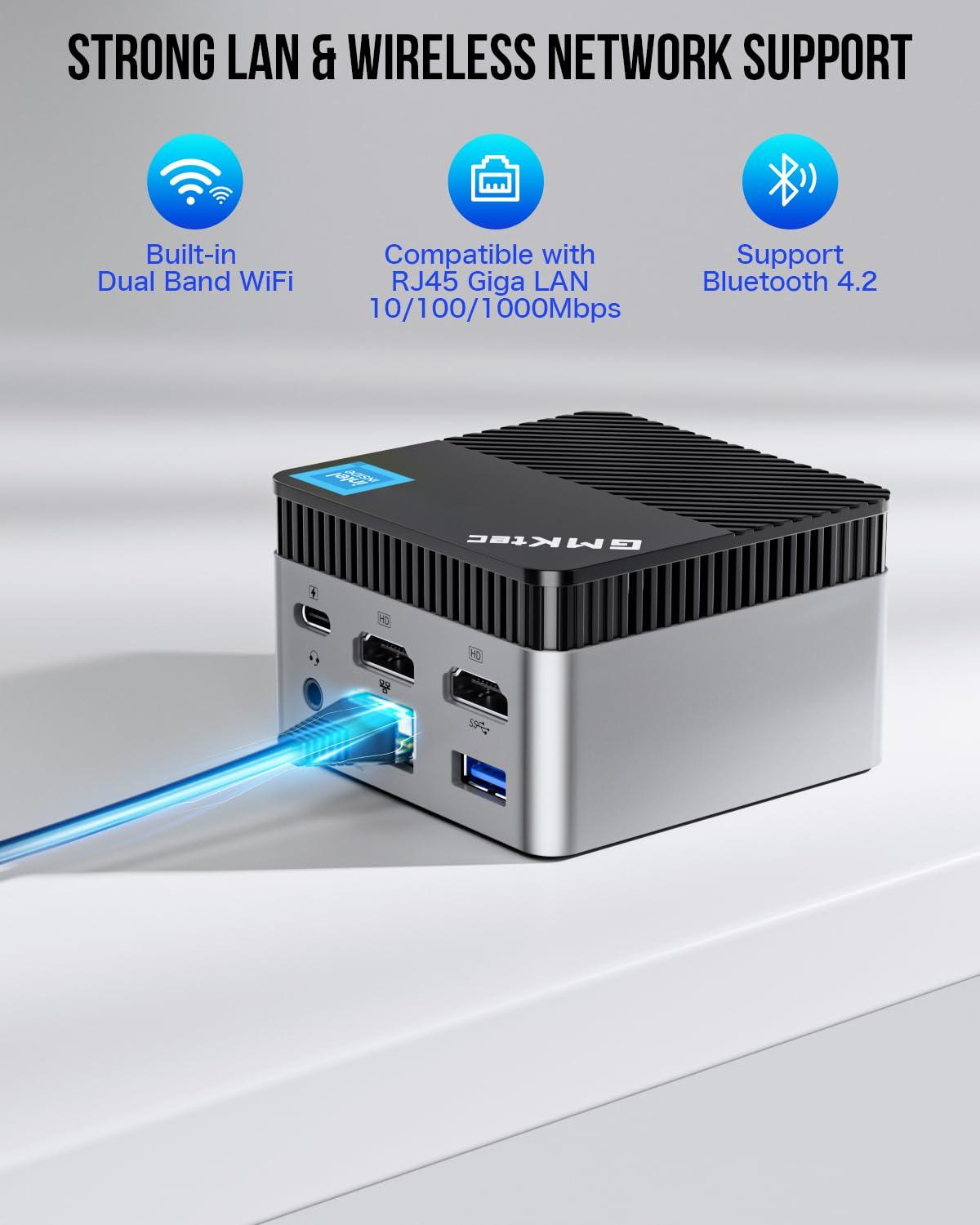 GMKtec Mini PC N97 Preinstalled Windows 11 Pro, G5 Micro Desktop Computer, 12th Gen Intel Alder Lake N97 (up to 3.60GHz) 12GB DDR5 256GB Hard Drive for Business, School, Office - Image 5