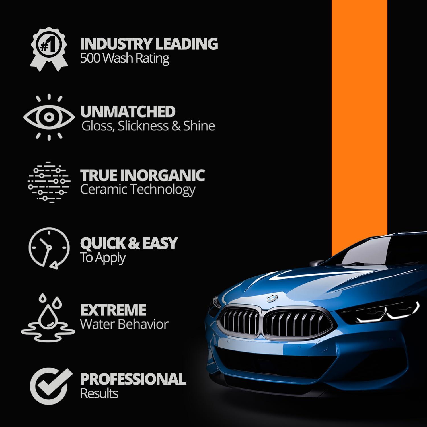 Cerakote® Professional Ceramic Coating for Cars – High Gloss Professional Grade Paint Protection Kit, Ultra Hydrophobic, UV & Chemical Resistant, Easy Application, 500 Wash Longevity, (2) 30ml Bottles - Image 3