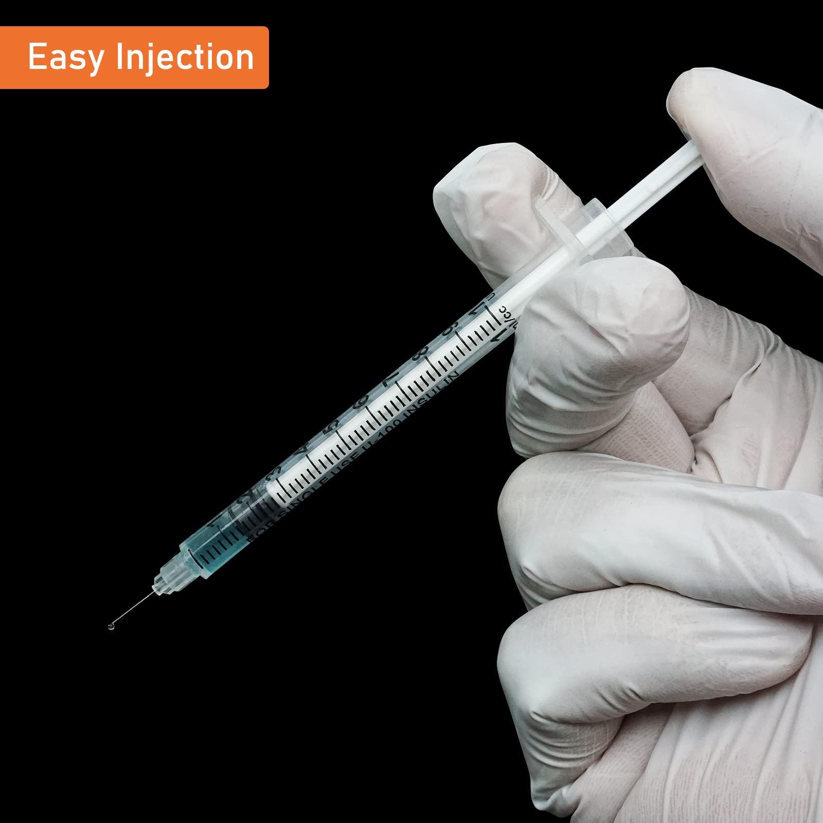 1ml/cc 31G Syringe 5/16" (8mm) Needle, Disposable Individual Package Pack of 100 - Image 3
