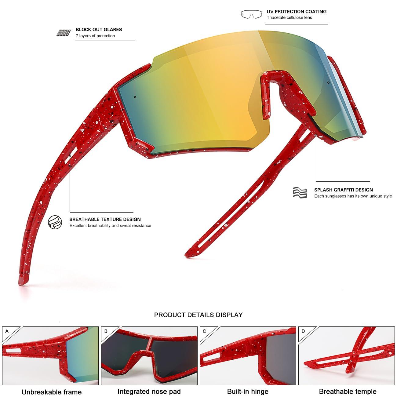 SEKKAF Youth Baseball Sunglasses for Boys Girls Age 6-12 Softball Cycling Sports Sunglasses for Kids Lightweight Frame - Image 3