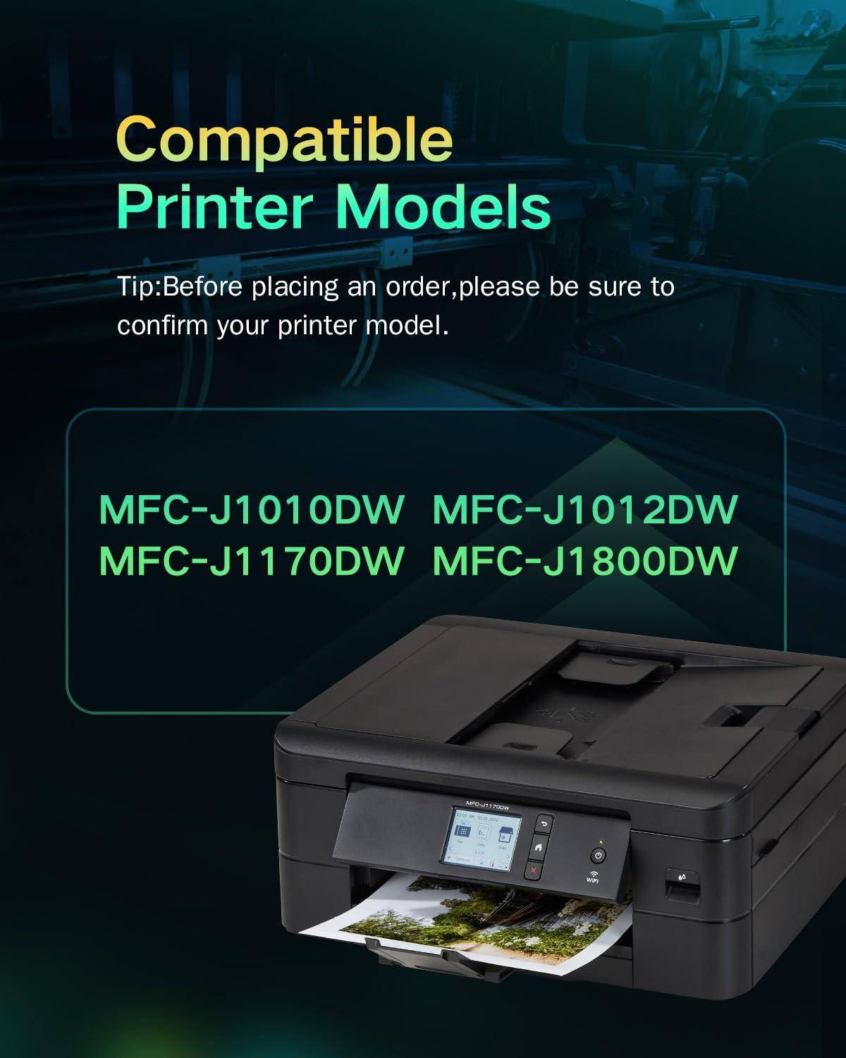 LC401XL Ink Cartridges Compatible for Brother Printer MFC-J1010DW MFC-J1012DW MFC-J1170DW for LC401XL 4PK LC401 Ink Cartridges High Yield (4 Pack, Black Cyan Magenta Yellow) - Image 2