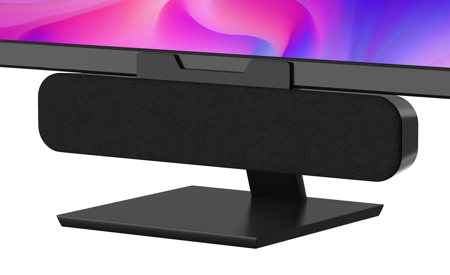 OGUPGX Computer Speakers for Desktop Pc, Monitor Speakers for Laptop,Pc Speakers with Loud Sound,Volume Control Easily Clamps to Monitors(USB-C to USB Adapter Included) (Black)