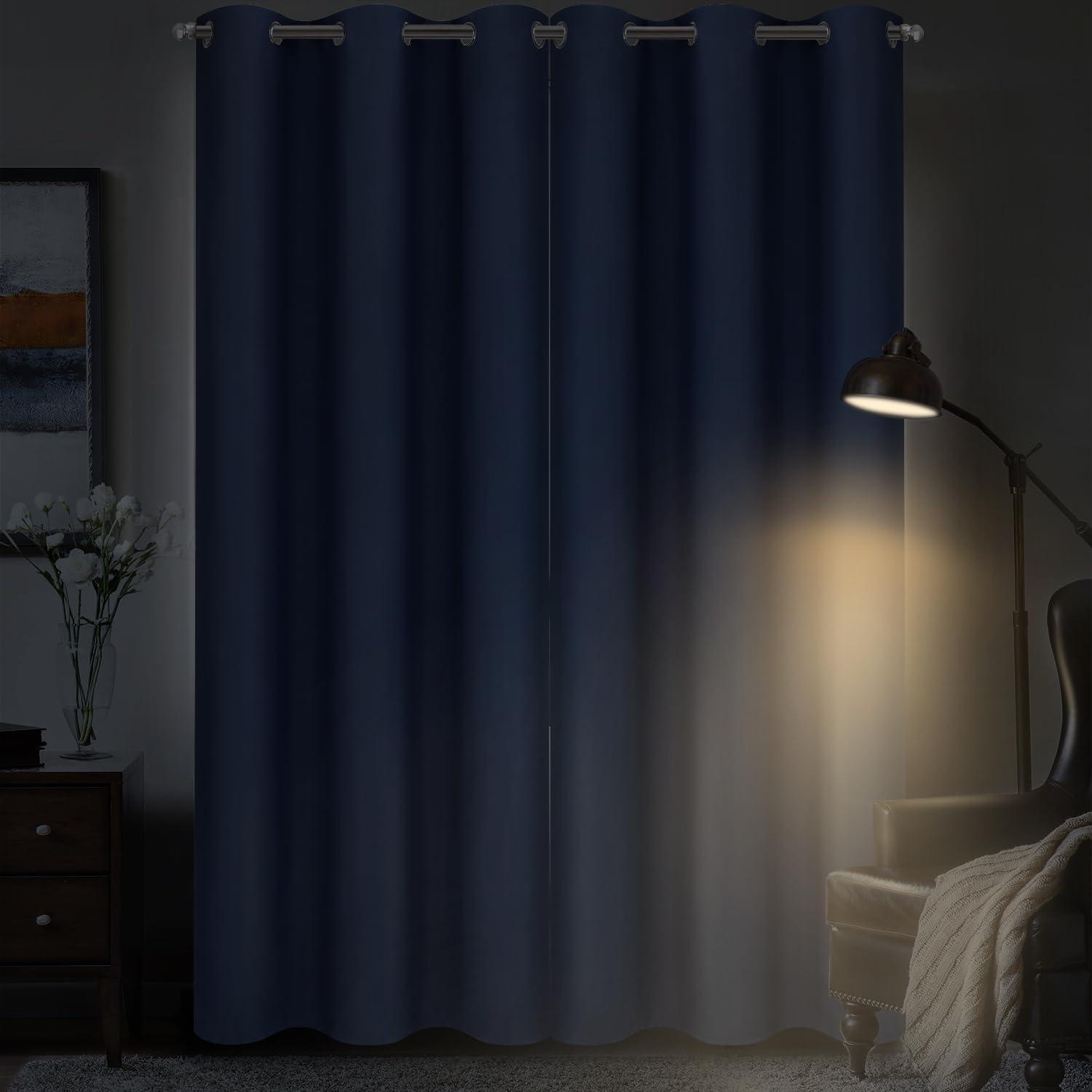 Diraysid Blackout Curtains for Bedroom Grommet Thermal Insulated Room Darkening Curtains (42 x 84 Inch, 2 Panels, Navy Blue) - Image 4